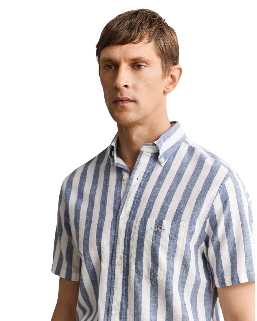 Gant Shirts Gant  Vintage Blue  Reg Cotton Linen Stripe  Shirt