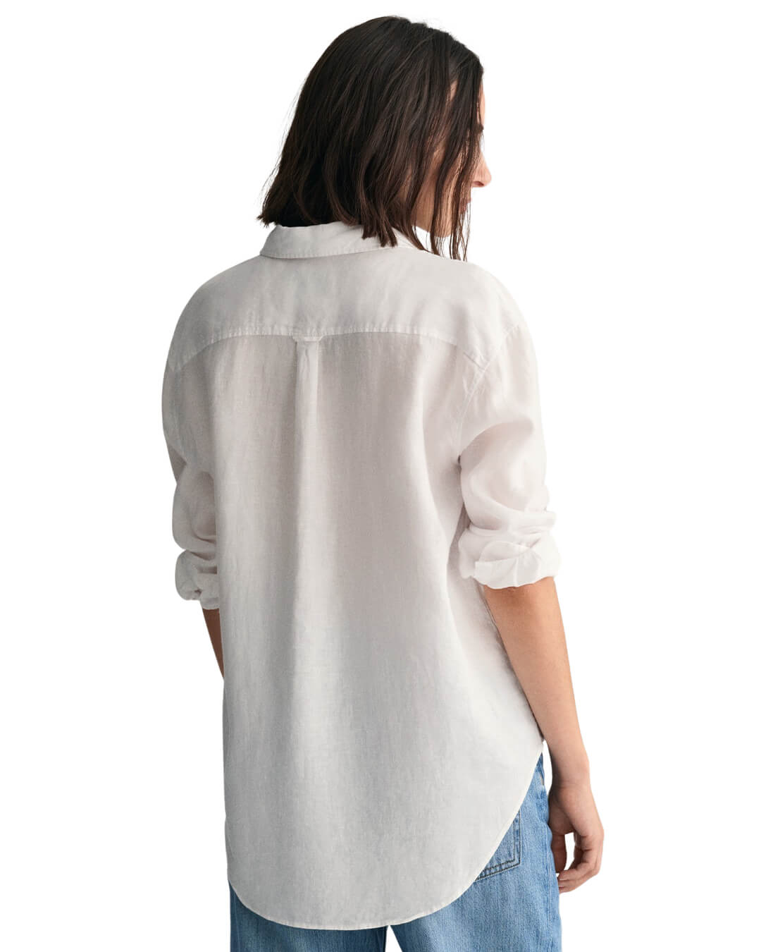 Gant Shirts Gant White Plain Relaxed Linen Shirt