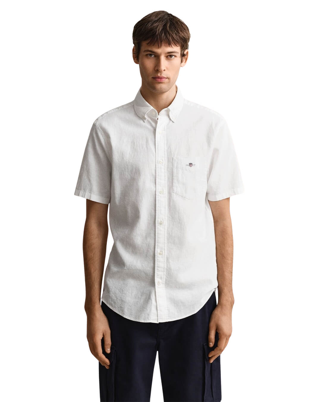 Gant Shirts Gant White  Reg Cotton Linen Shirt