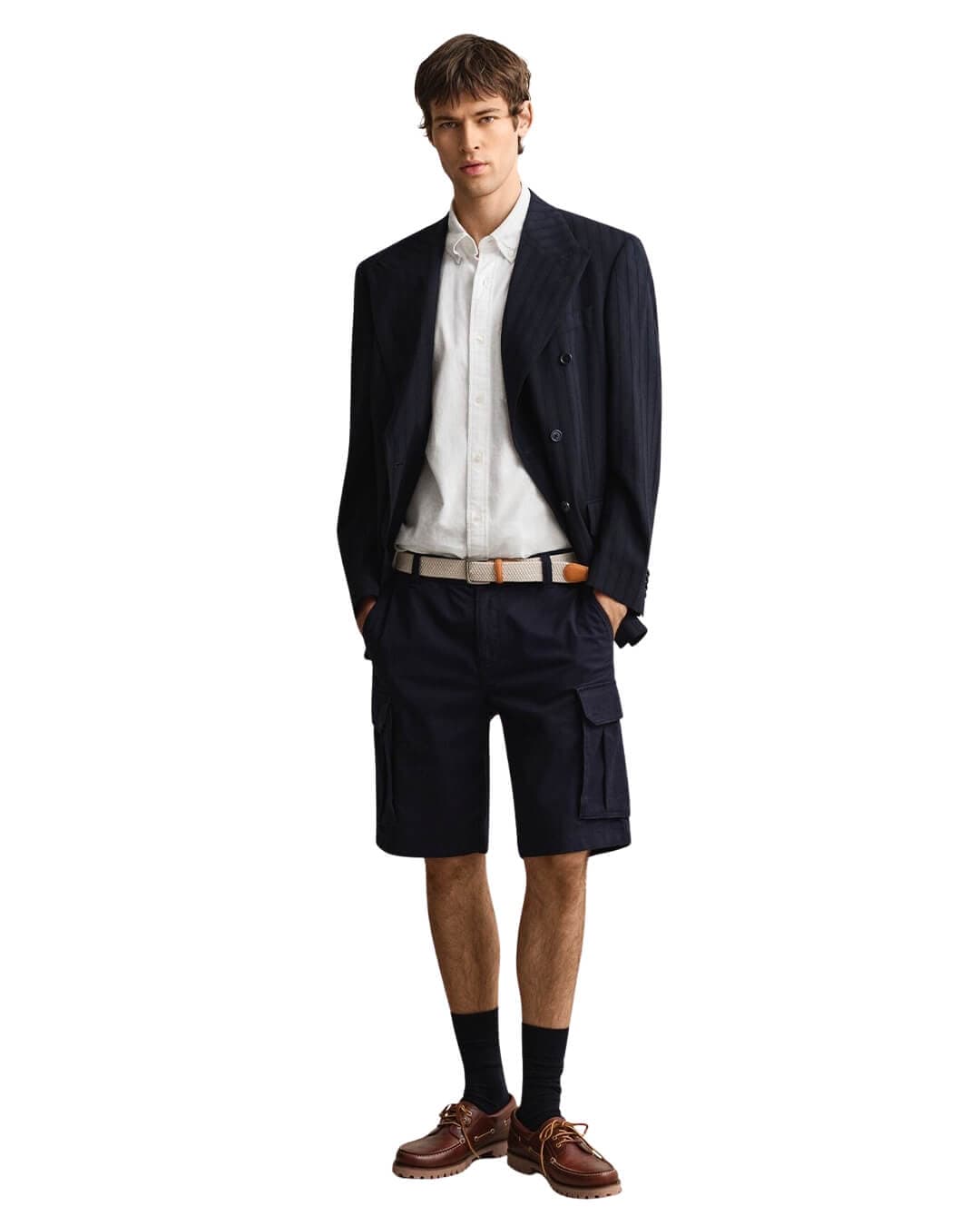 Gant Shirts Gant White  Reg Cotton Linen Shirt