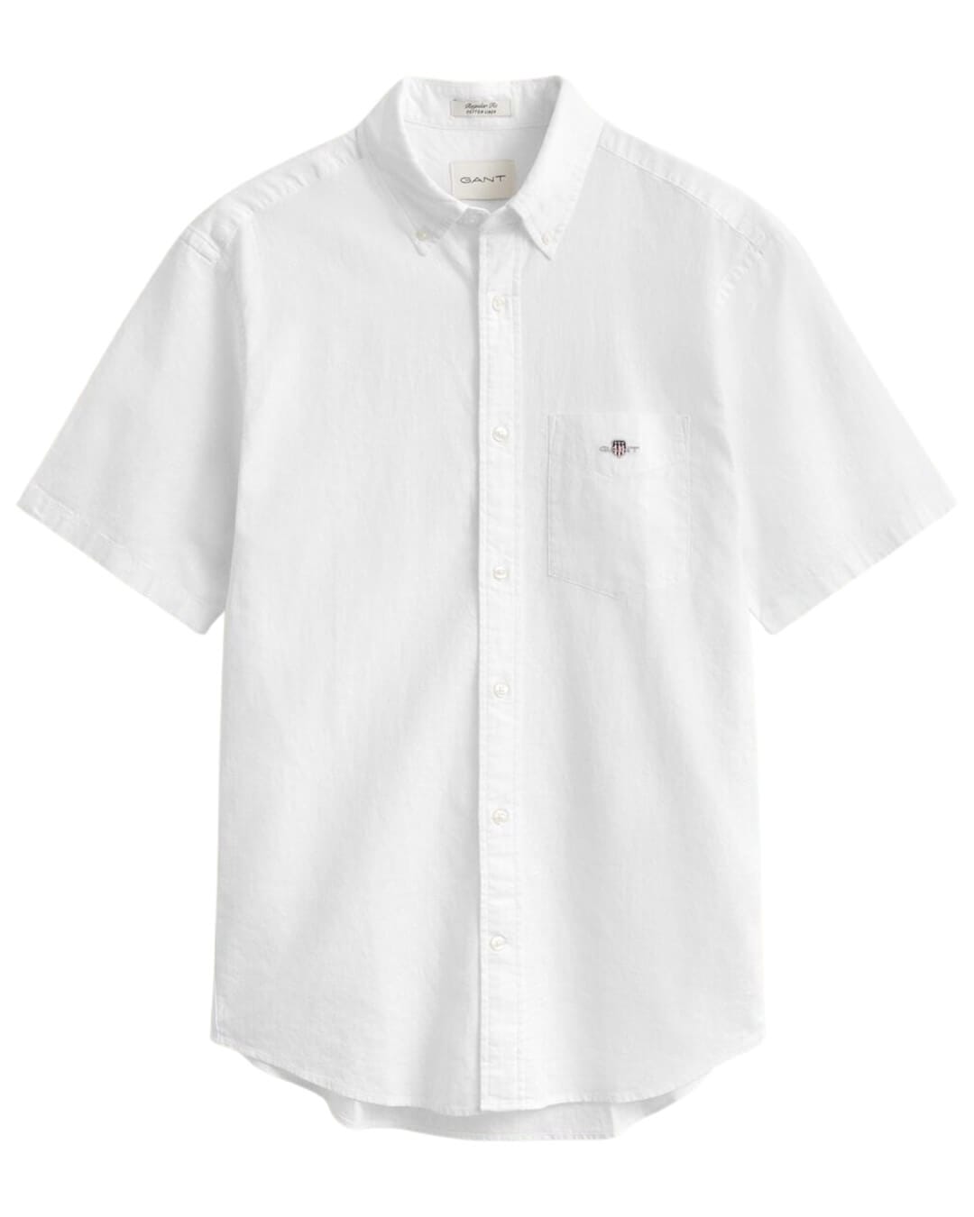 Gant Shirts Gant White  Reg Cotton Linen Shirt