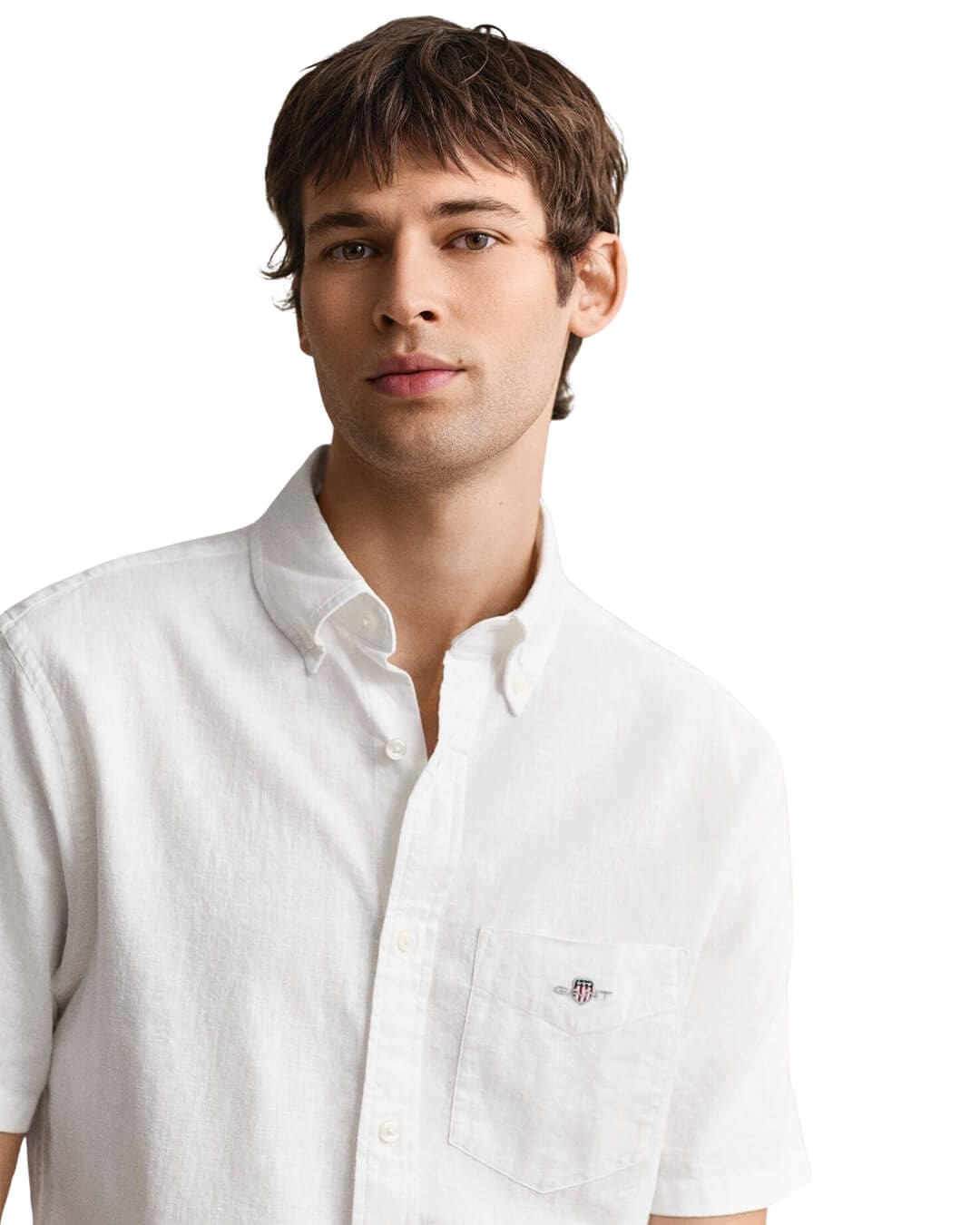 Gant Shirts Gant White  Reg Cotton Linen Shirt