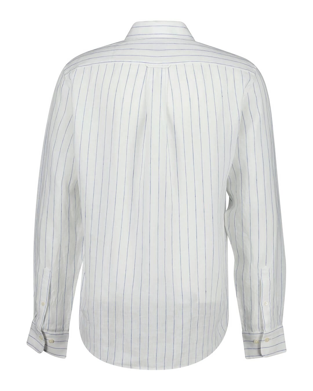 Gant Shirts Gant White Reg Linen Stripe  Shirt
