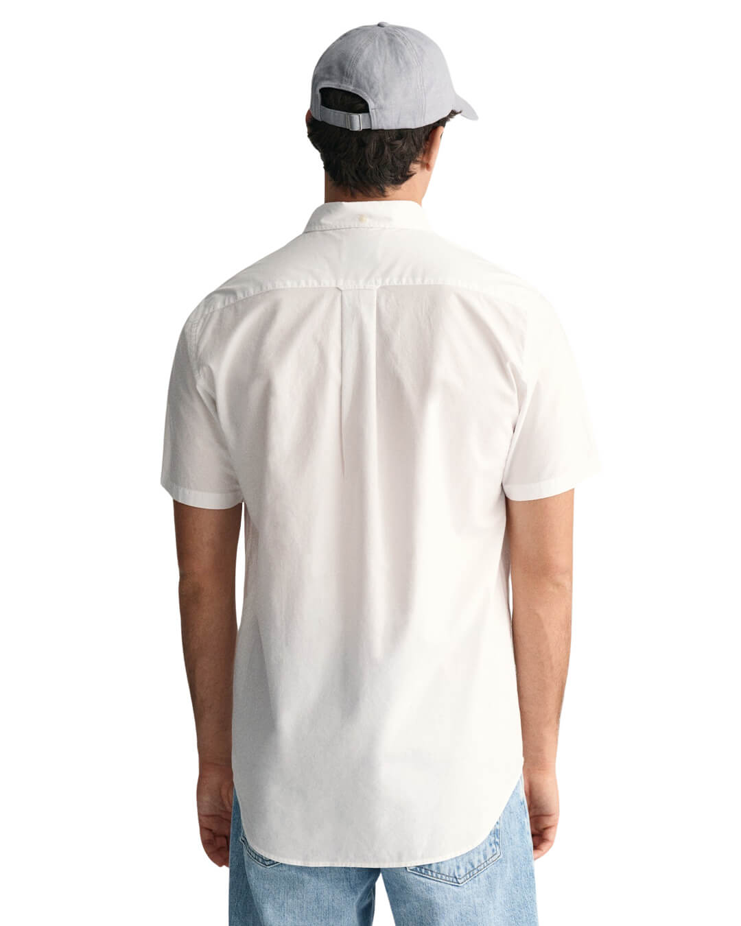 Gant Shirts Gant White Regular Poplin Short Sleeved Shirt