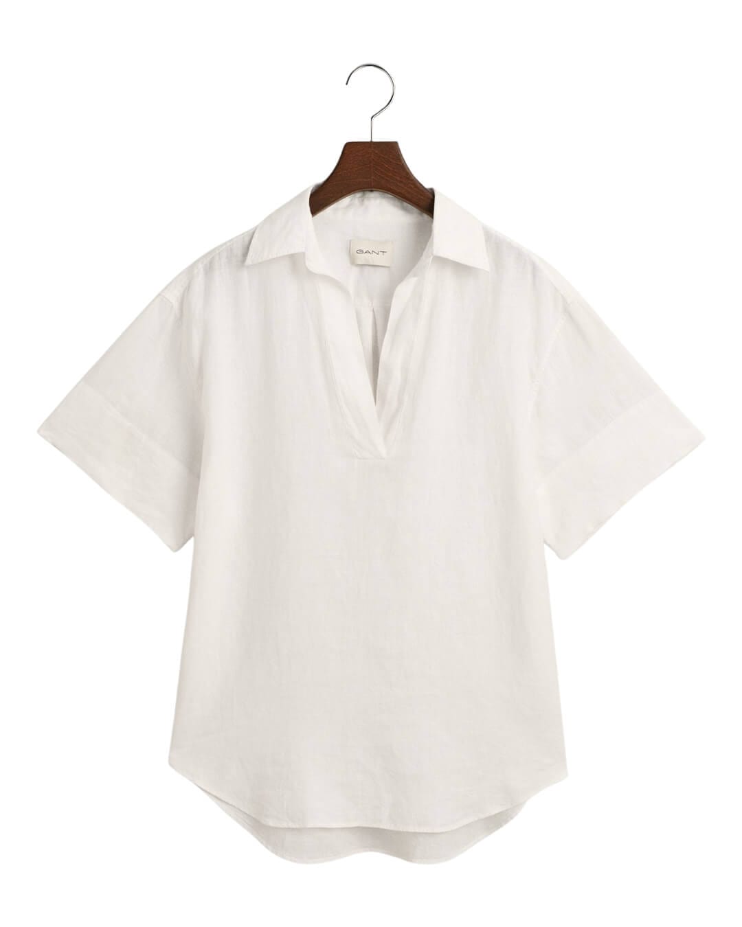 Gant Shirts Gant White Relaxed Linen Popover Shirt