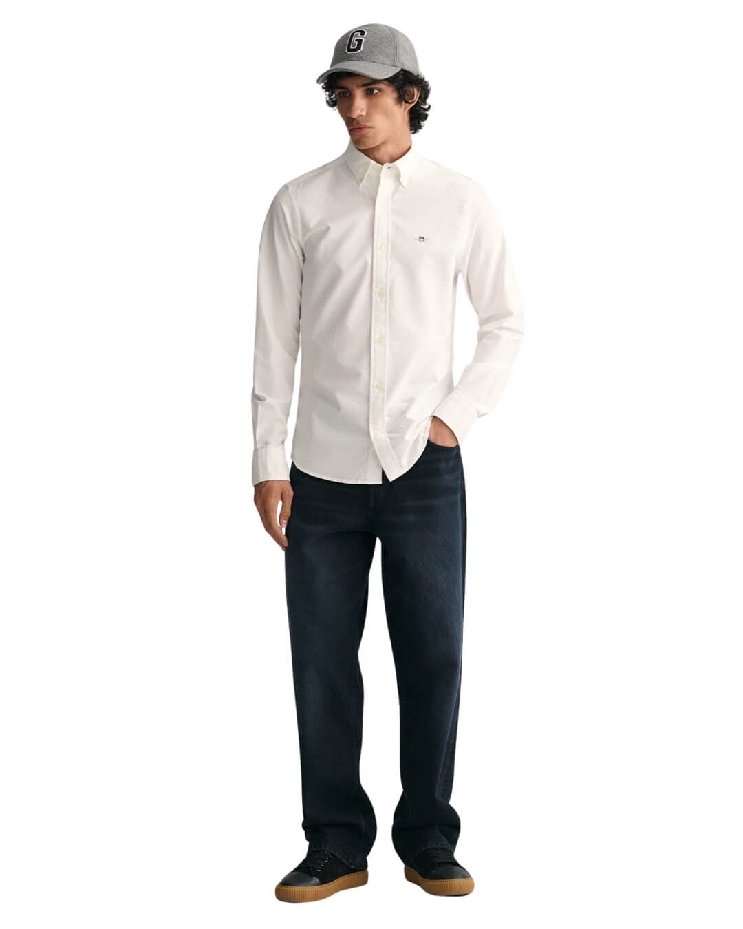 Gant Shirts Gant White Slim Fit Classic Oxford Shirt