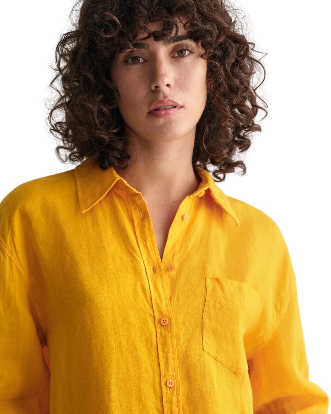 Gant Shirts Gant Yellow Plain Relaxed Linen Shirt