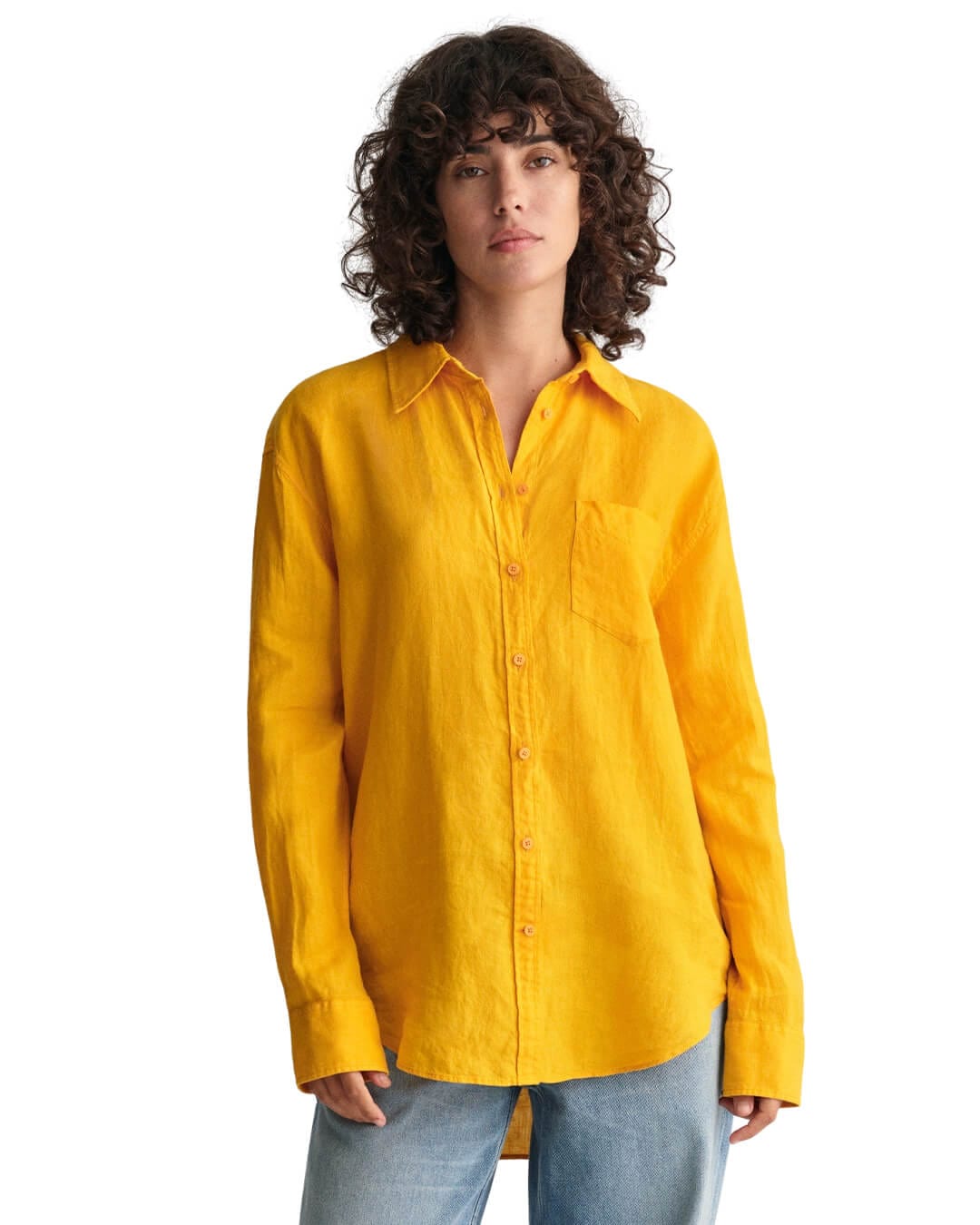 Gant Shirts Gant Yellow Plain Relaxed Linen Shirt