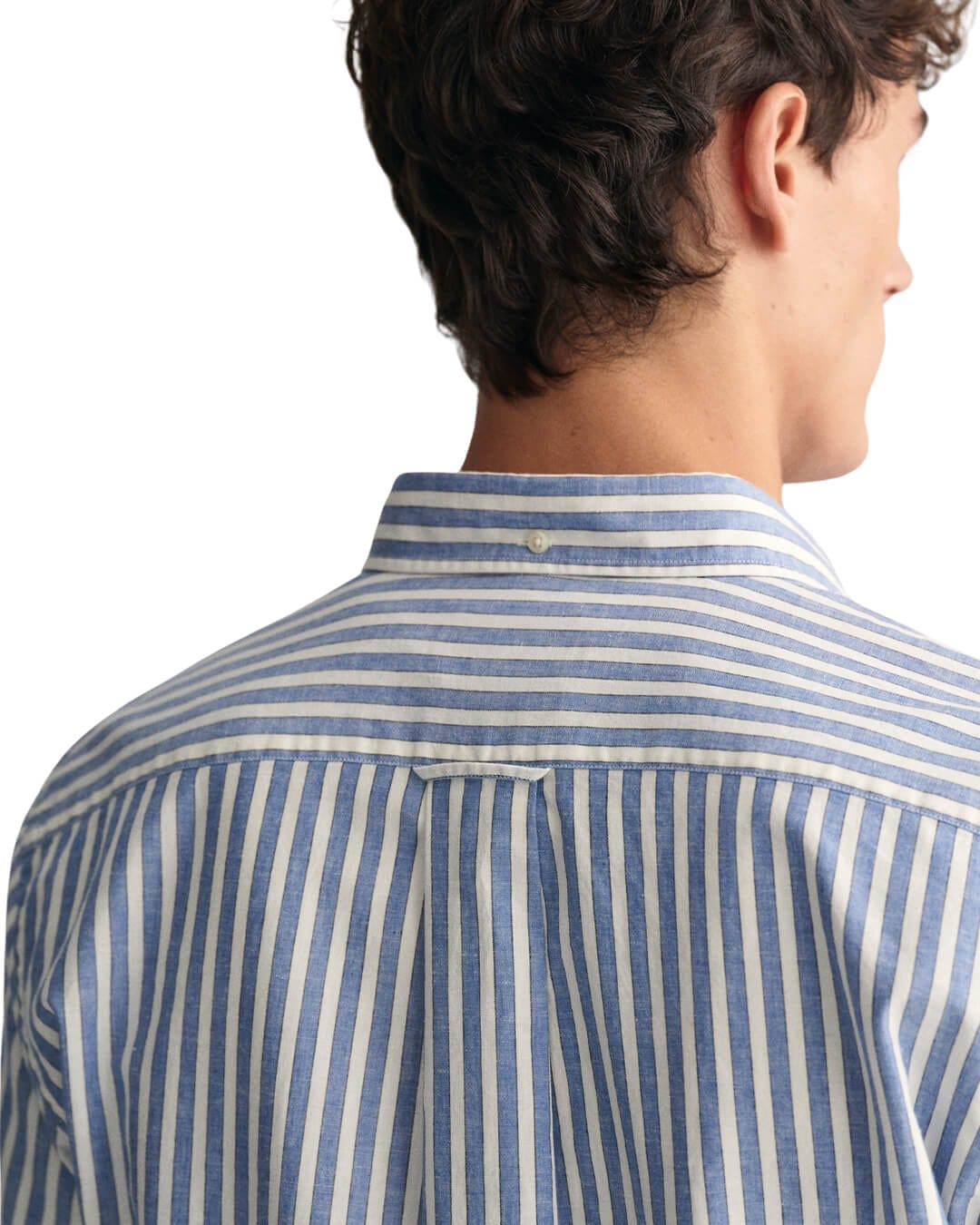 Gant Shirts REG COTTON LINEN STRIPE SHIRT G0407 RICH BLUE