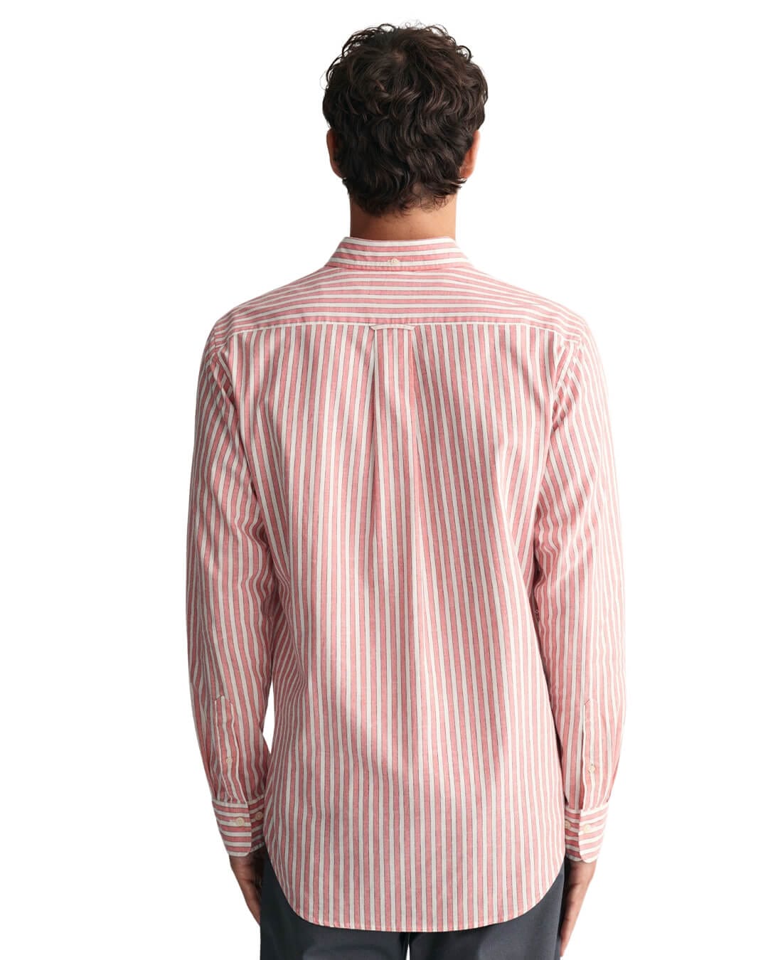 Gant Shirts REG COTTON LINEN STRIPE SHIRT G0628 SUNSET PINK