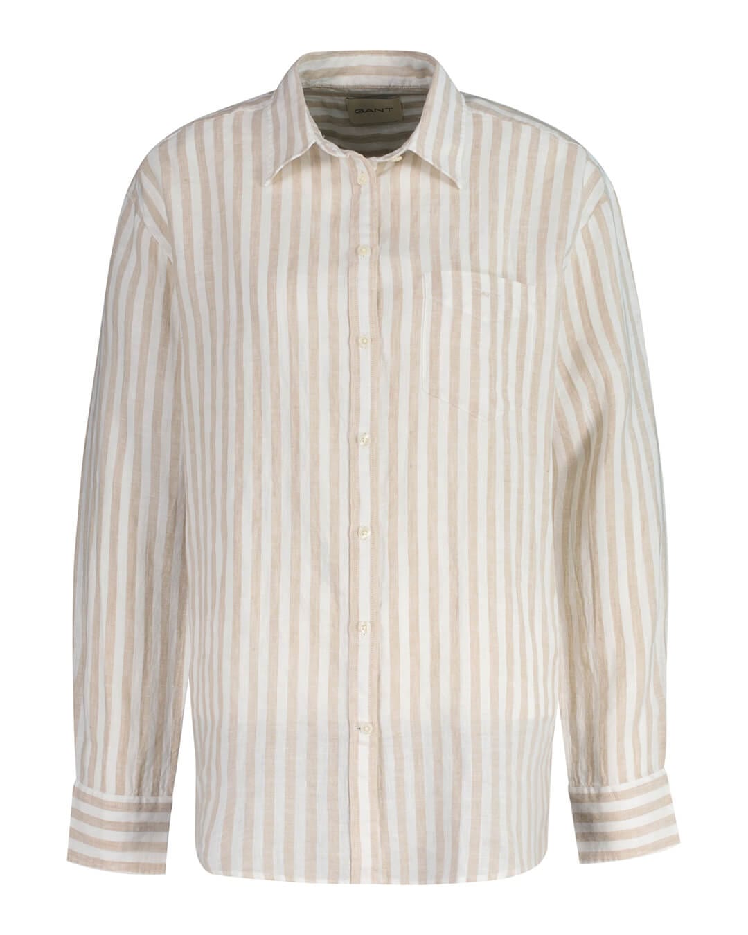 Gant Shirts REL STRIPED LINEN SHIRT G277 DRY SAND Beige