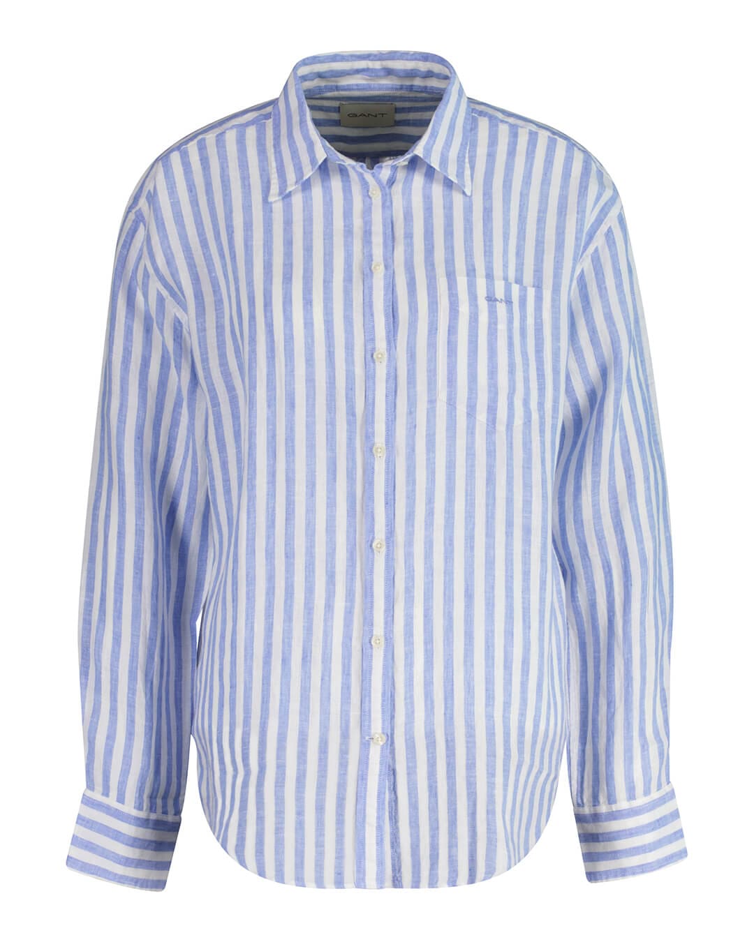 Gant Shirts REL STRIPED LINEN SHIRT G419 PERFECT BLUE Blue