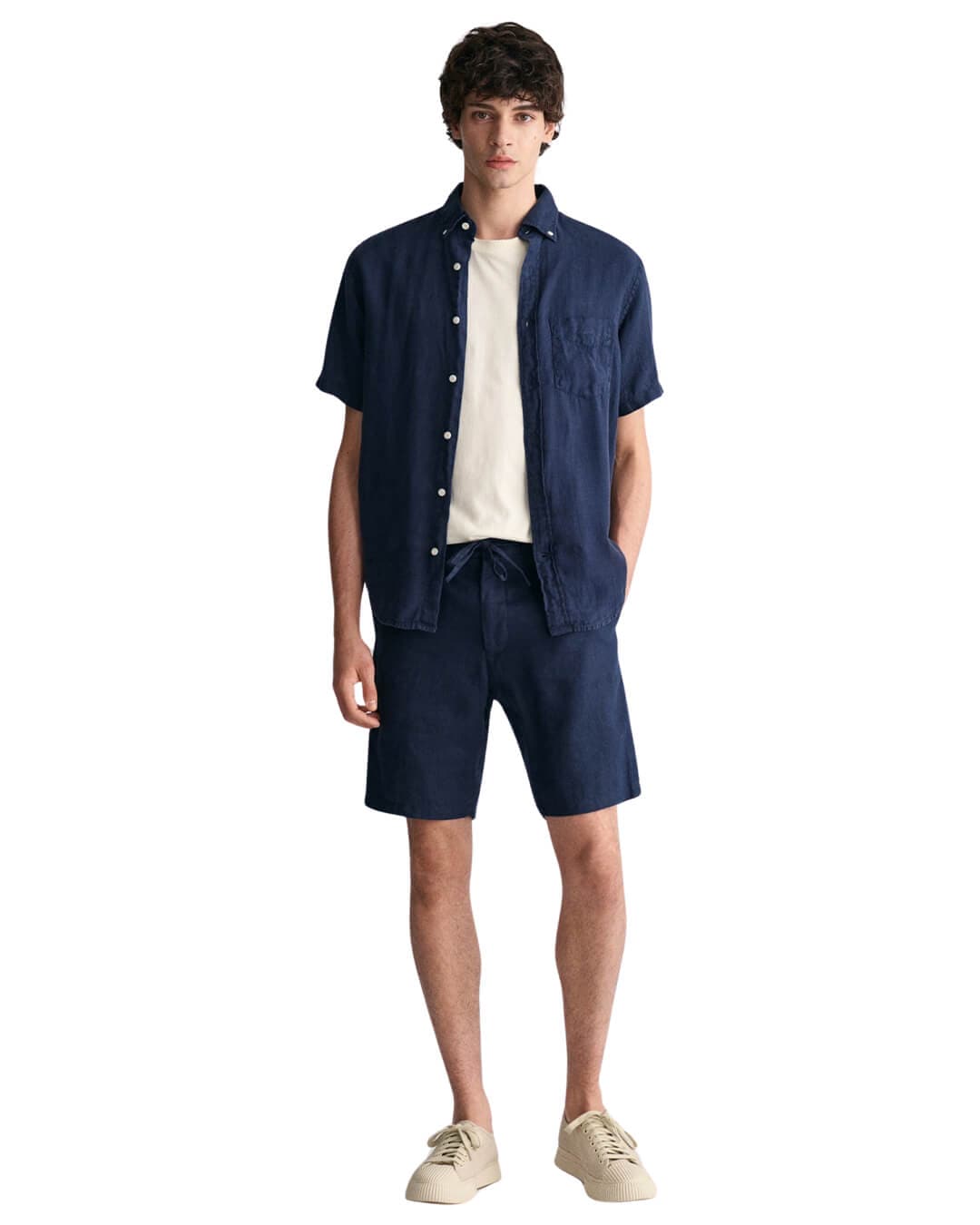 Gant Shorts Gant Navy Relaxed Linen Shorts