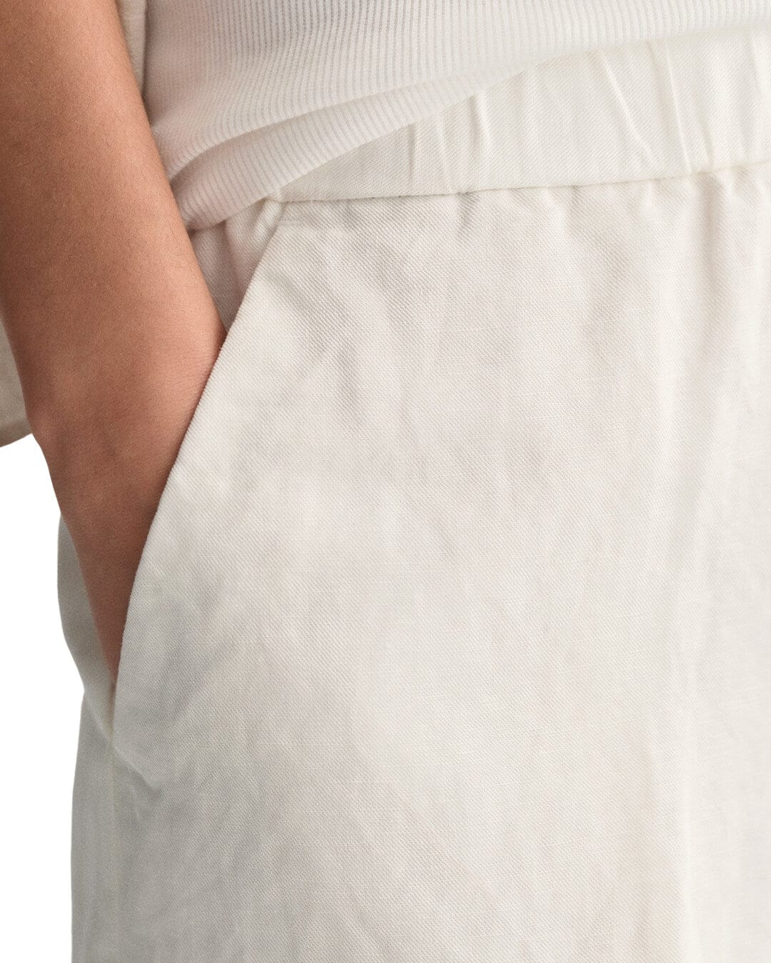 Gant Shorts Gant White Linen Blend Pull On Shorts