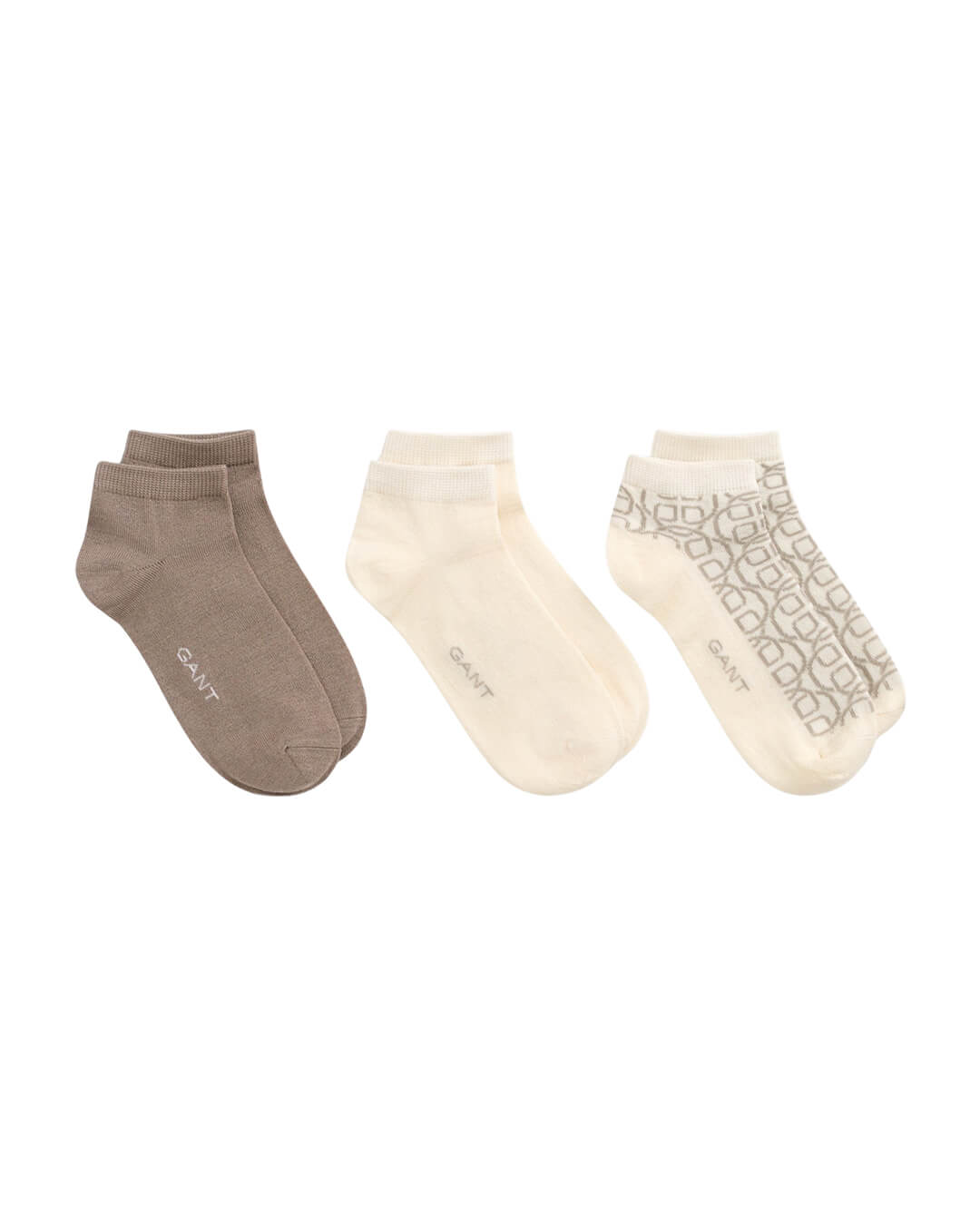 Gant Socks Gant MONOGRAM ANKLE SOCKS 3-PACK G130 CREAM