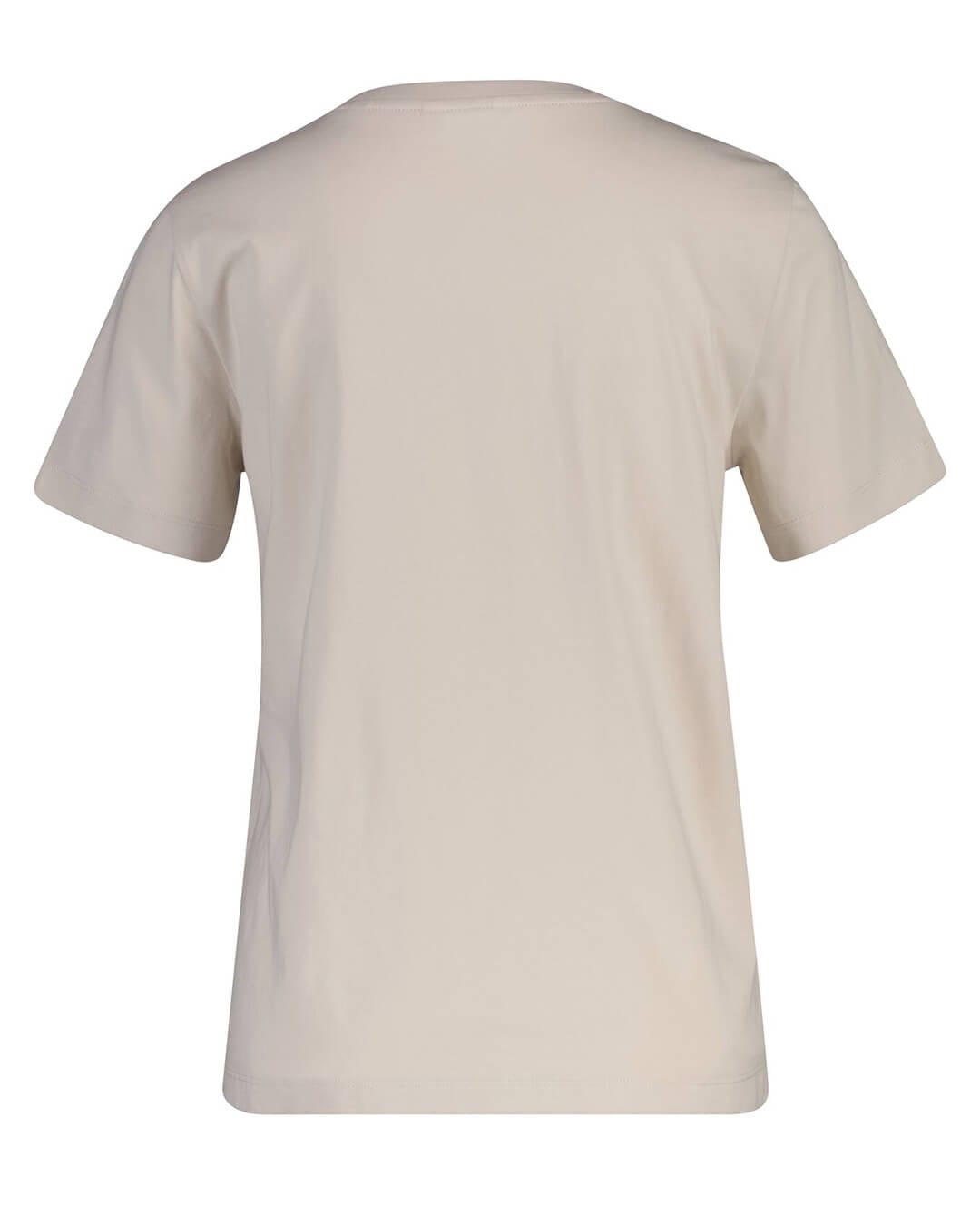 Gant T-Shirts Gant Grey Reg Cotton Graphic Ss T Shirt G034 Putty