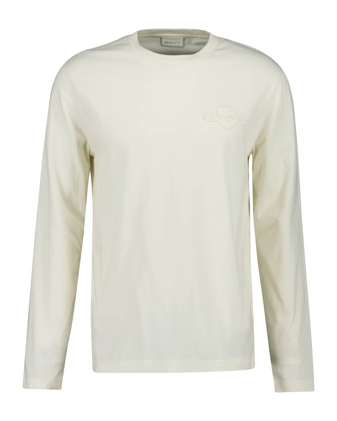 Gant T-Shirts Gant REG TONAL SHIELD LS T-SHIRT G130 CREAM