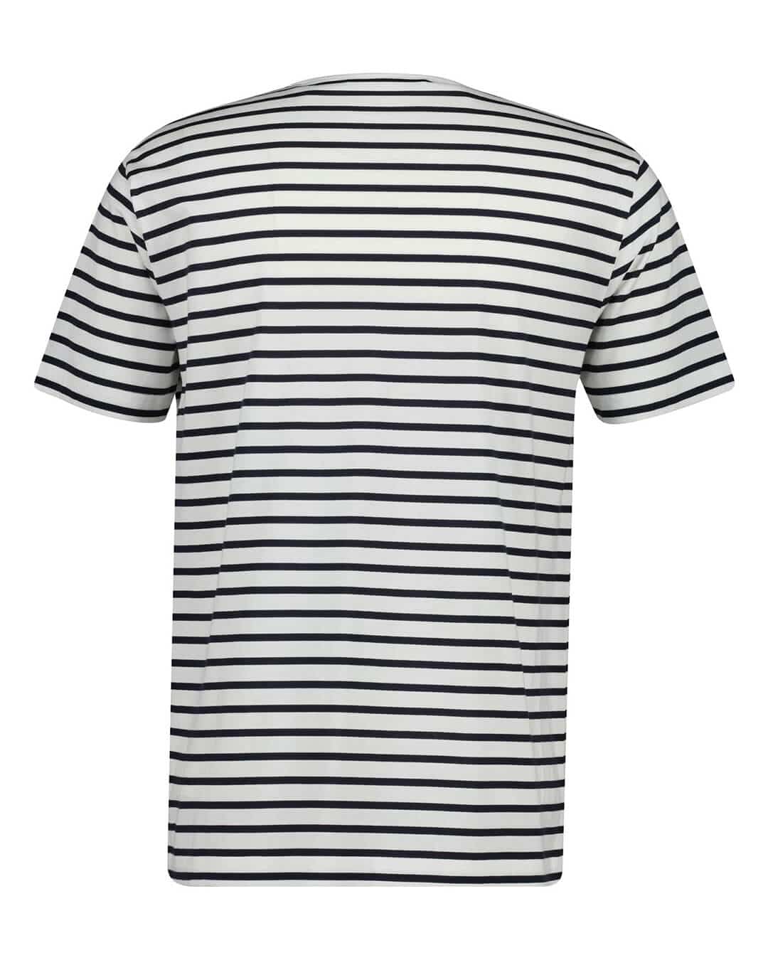 Gant T-Shirts Gant  White Pima Stripe T-Shirt