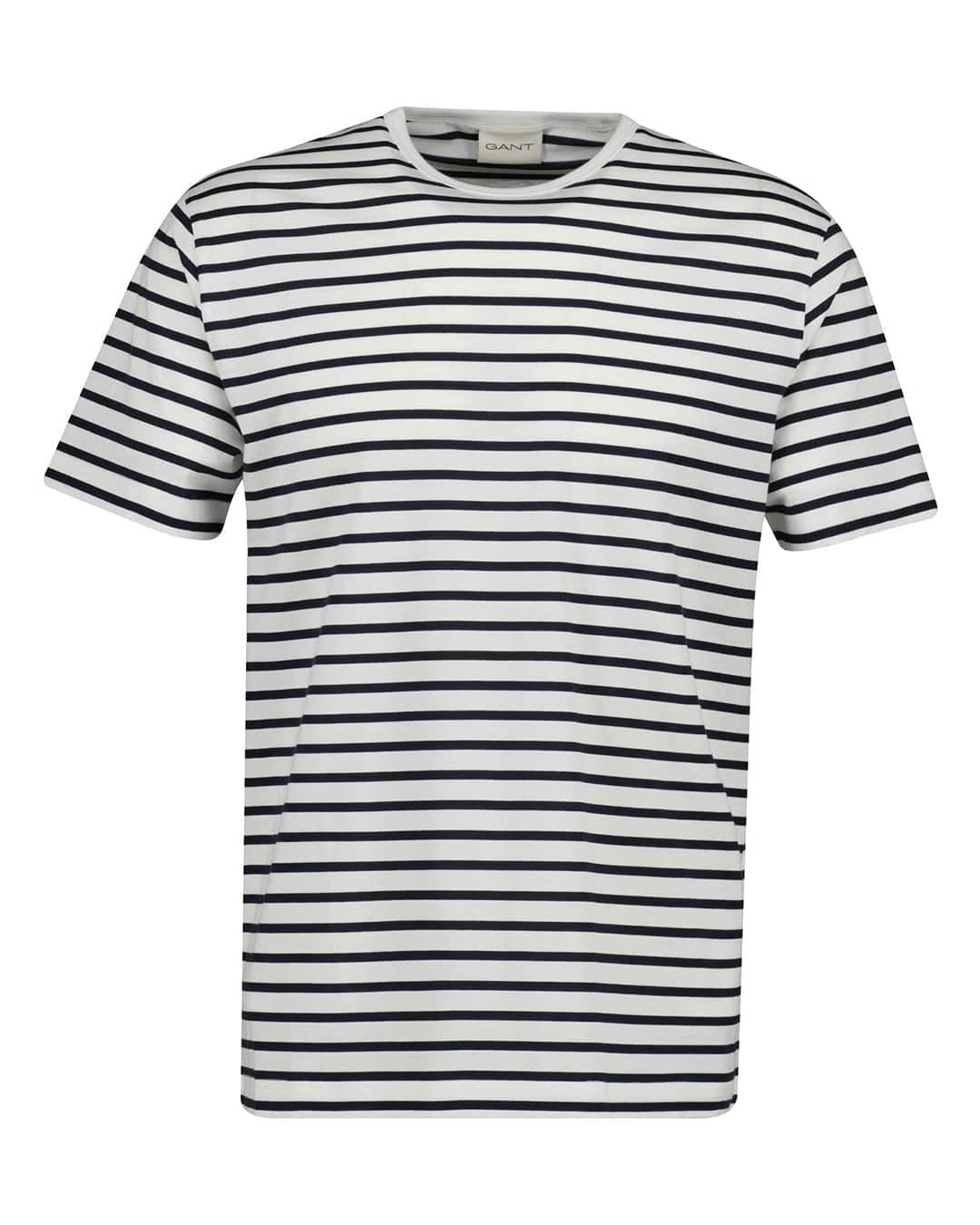 Gant T-Shirts Gant  White Pima Stripe T-Shirt