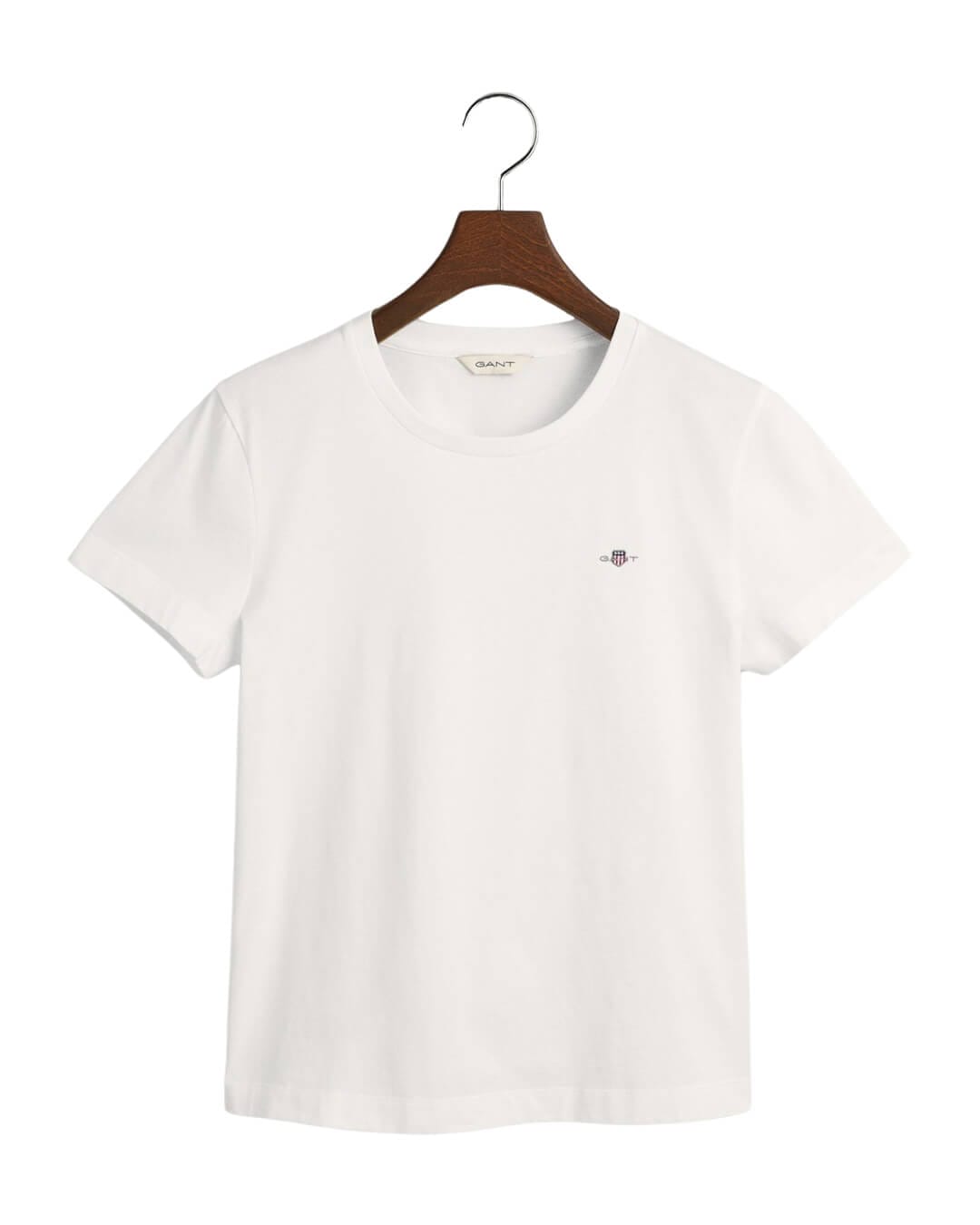 Gant T-Shirts Gant White Regular Shield Short Sleeve T-Shirt