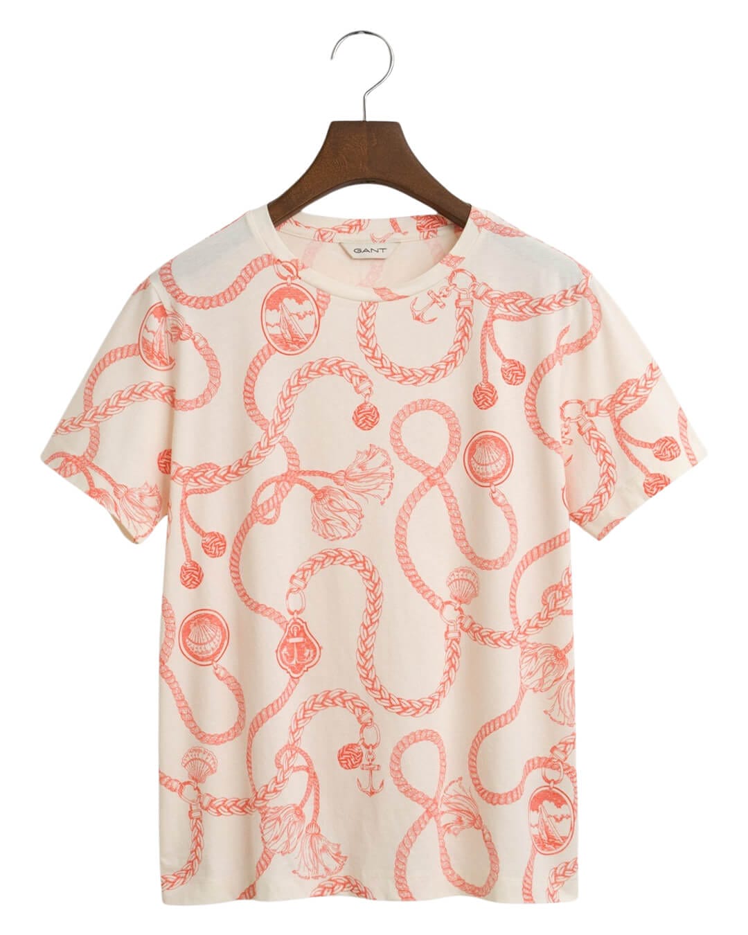Gant T-Shirts REG SAILING PRINT SS T-SHIRT G651 ORANGE RED Red