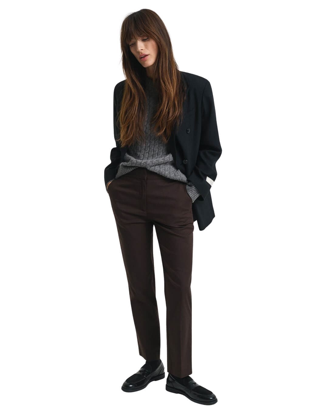 Gant Trousers Gant SLIM SLACK G202 DEEP BROWN