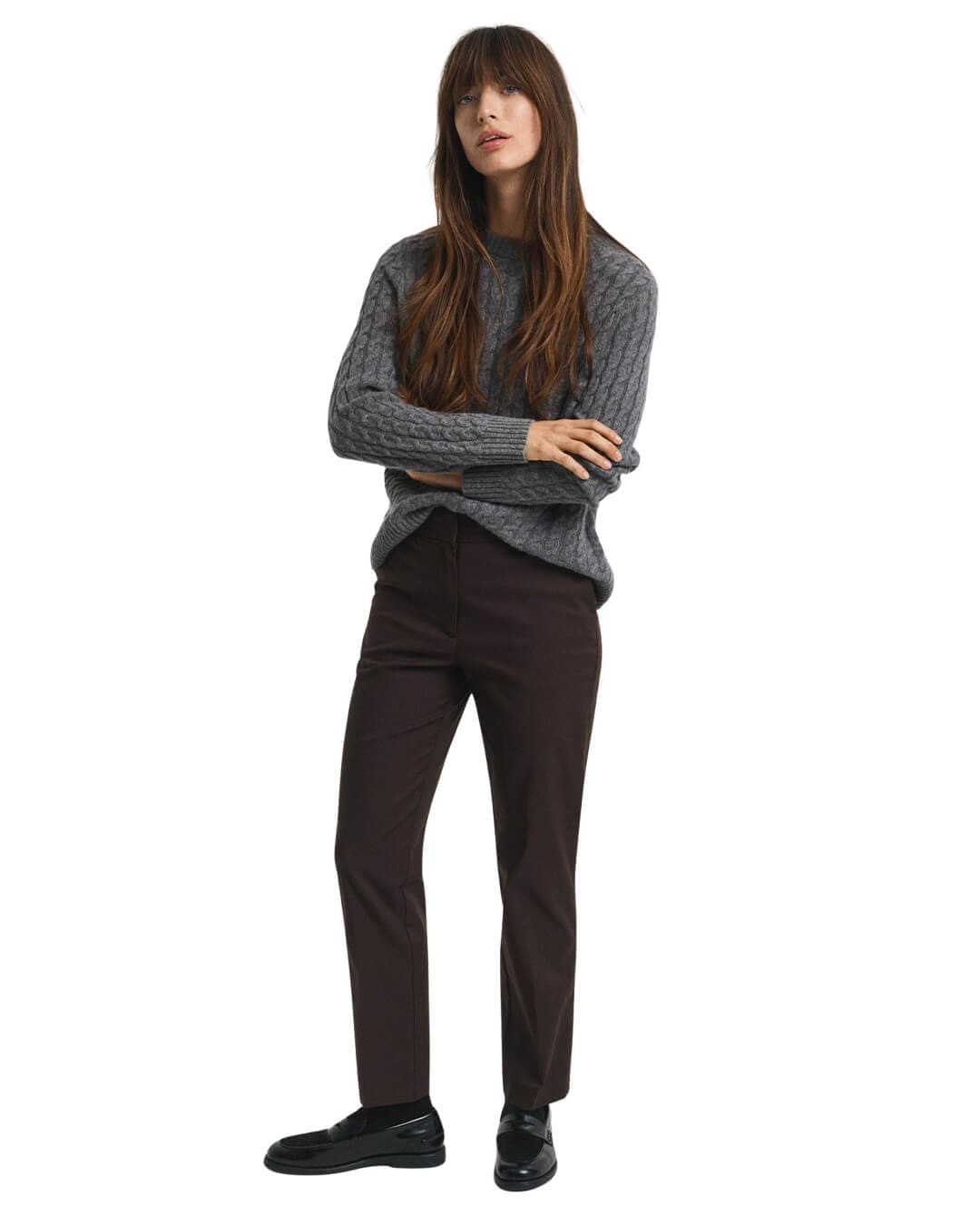 Gant Trousers Gant SLIM SLACK G202 DEEP BROWN