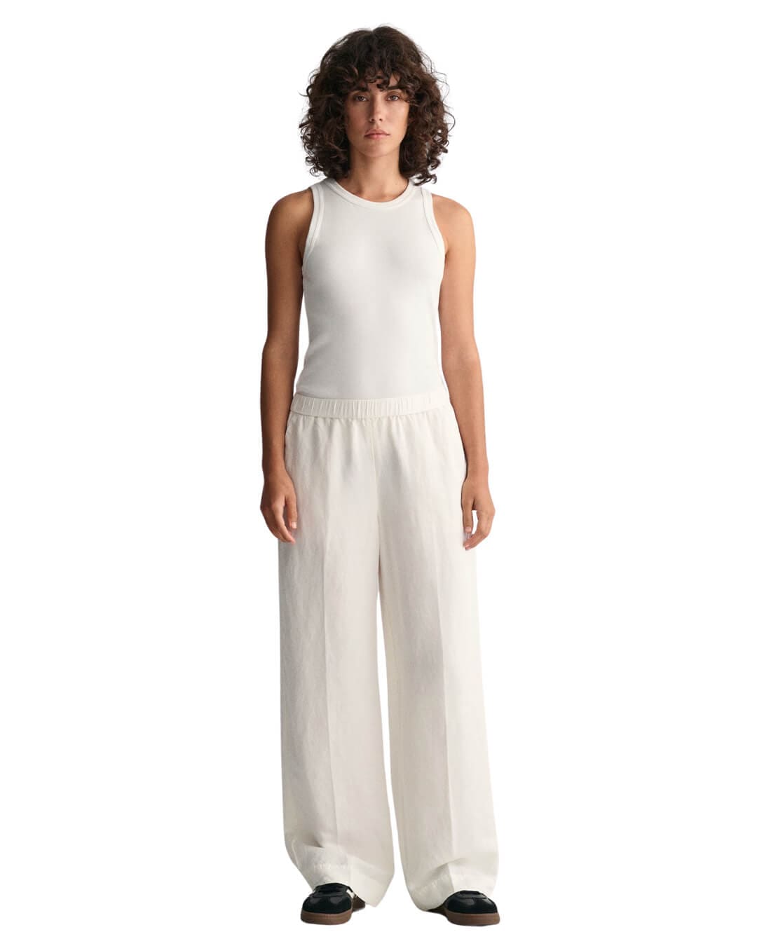 Gant Trousers Gant White Relaxed Fit Linen Blend Trousers