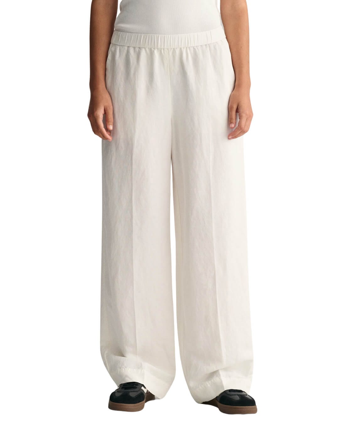 Gant Trousers Gant White Relaxed Fit Linen Blend Trousers
