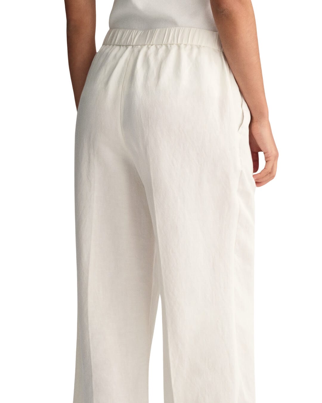 Gant Trousers Gant White Relaxed Fit Linen Blend Trousers
