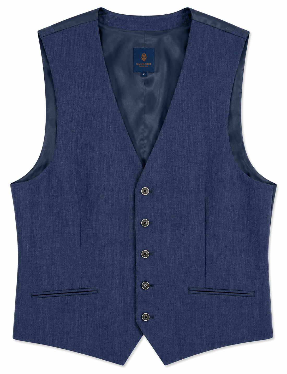 Gagliardi Blue Waistcoat Linen