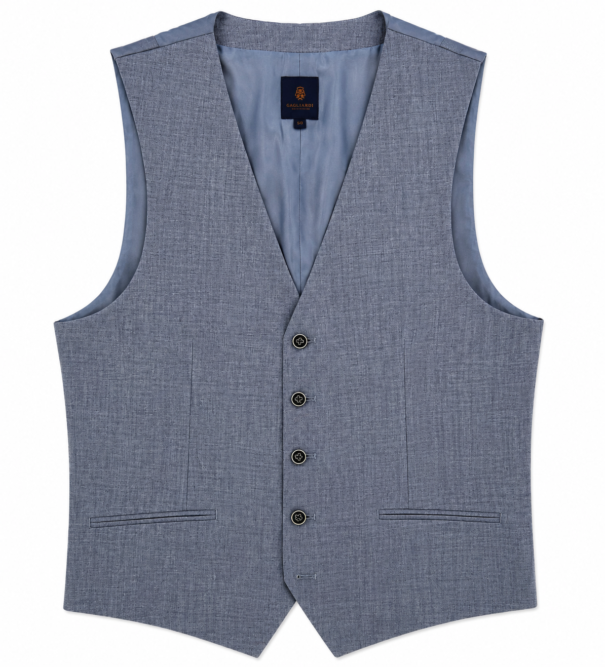 Gagliardi Sky Waistcoat Melange Linen