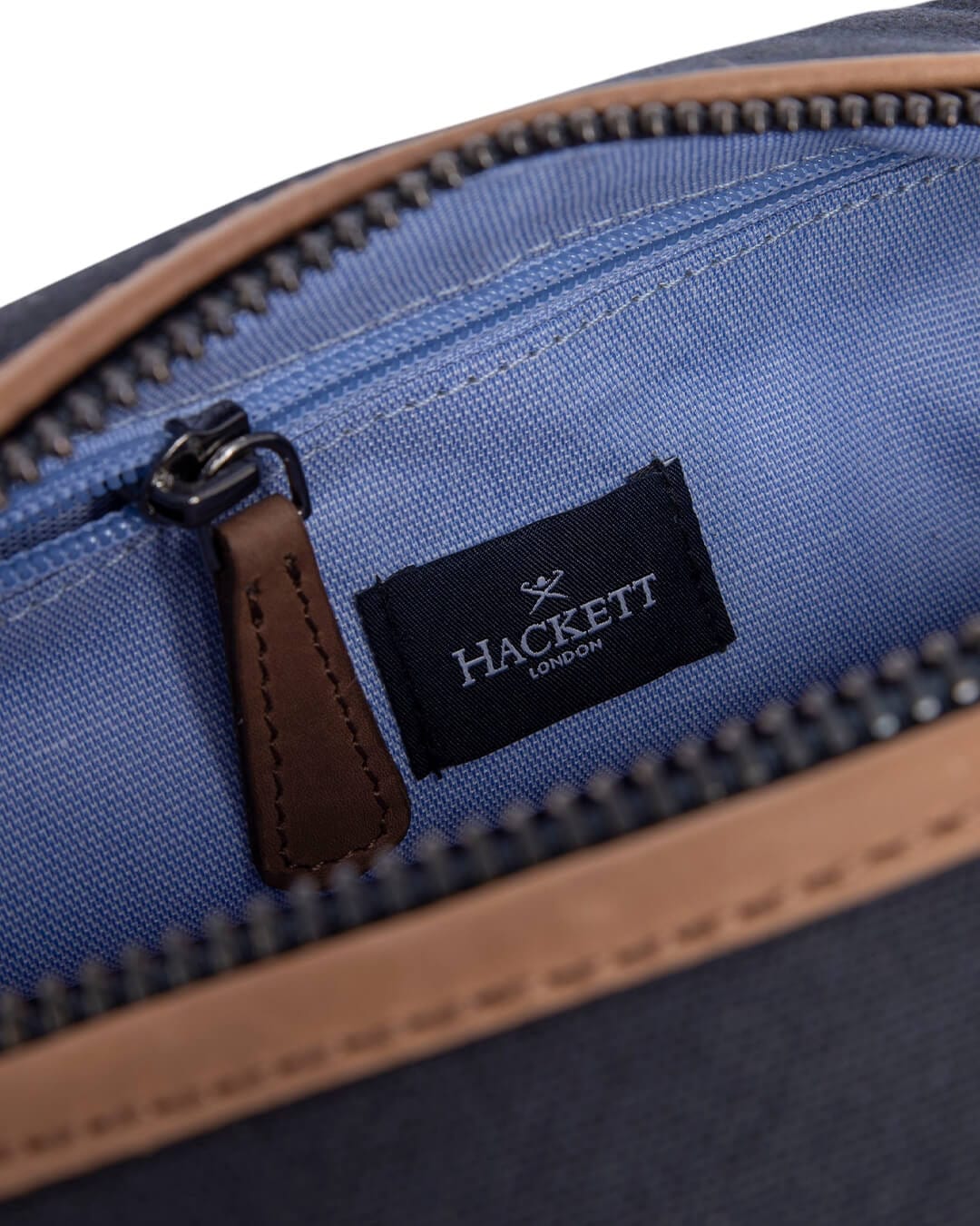 Hackett Bags ONE Hackett Navy And Brown Oxford Washbag