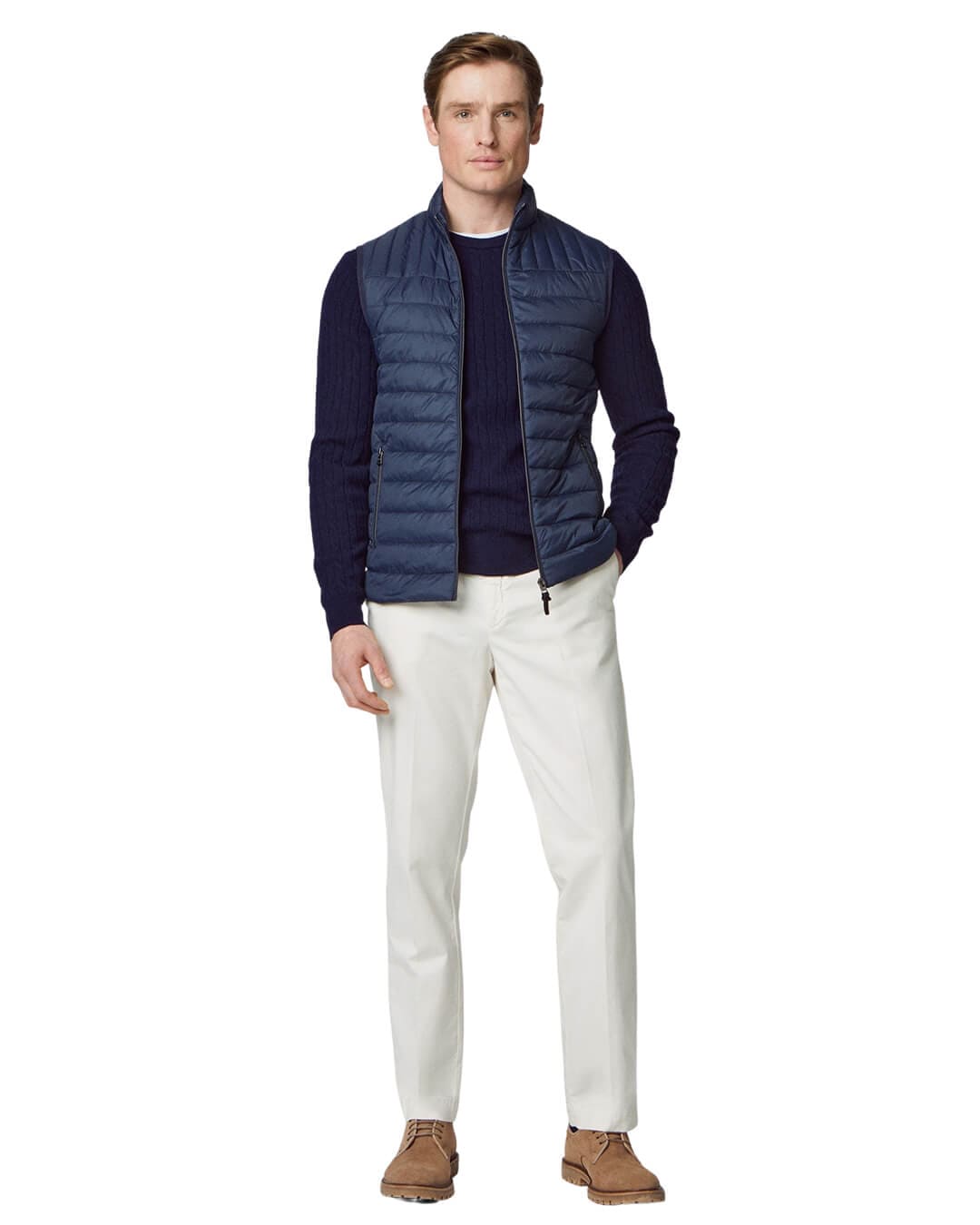 Hackett Gilets Hackett Navy Ultra Light Weight Classic Gilet
