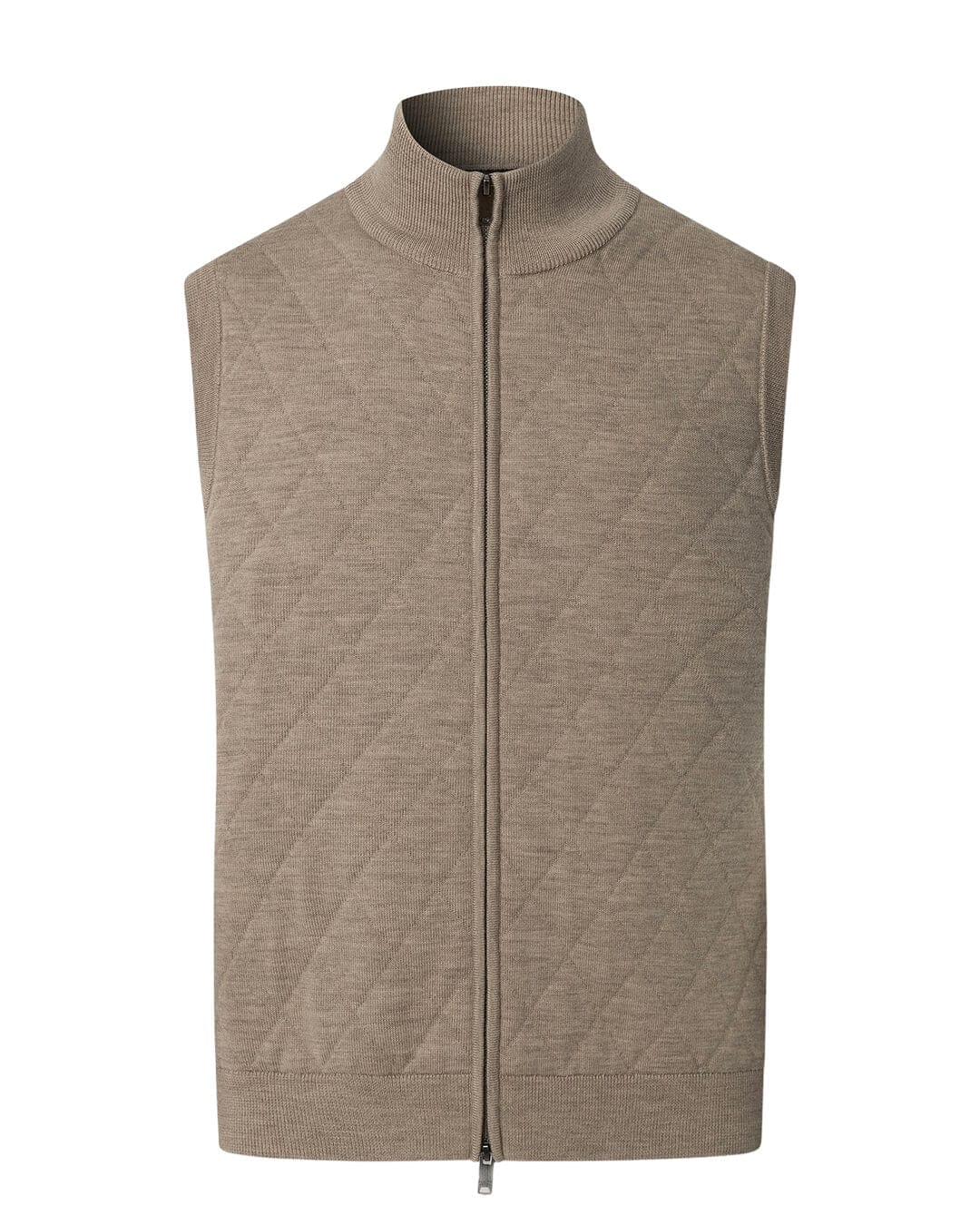 Hackett Gilets QUILTED KNIT GILET H845 MALT BEIGE