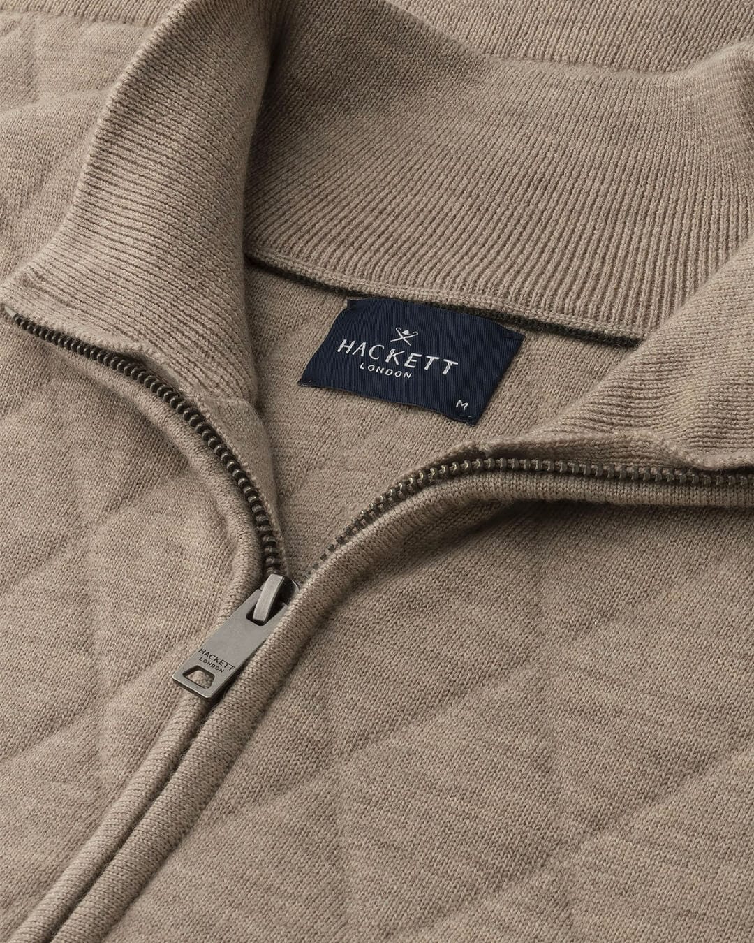 Hackett Gilets QUILTED KNIT GILET H845 MALT BEIGE