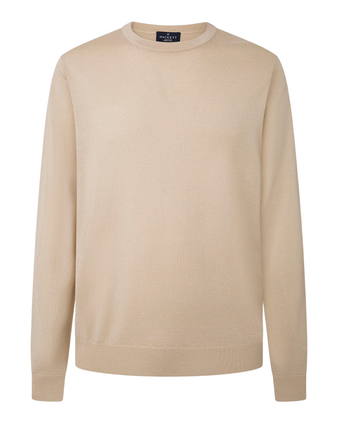 Hackett Jumpers Hackett Beige Merino Crew Neck Jumper