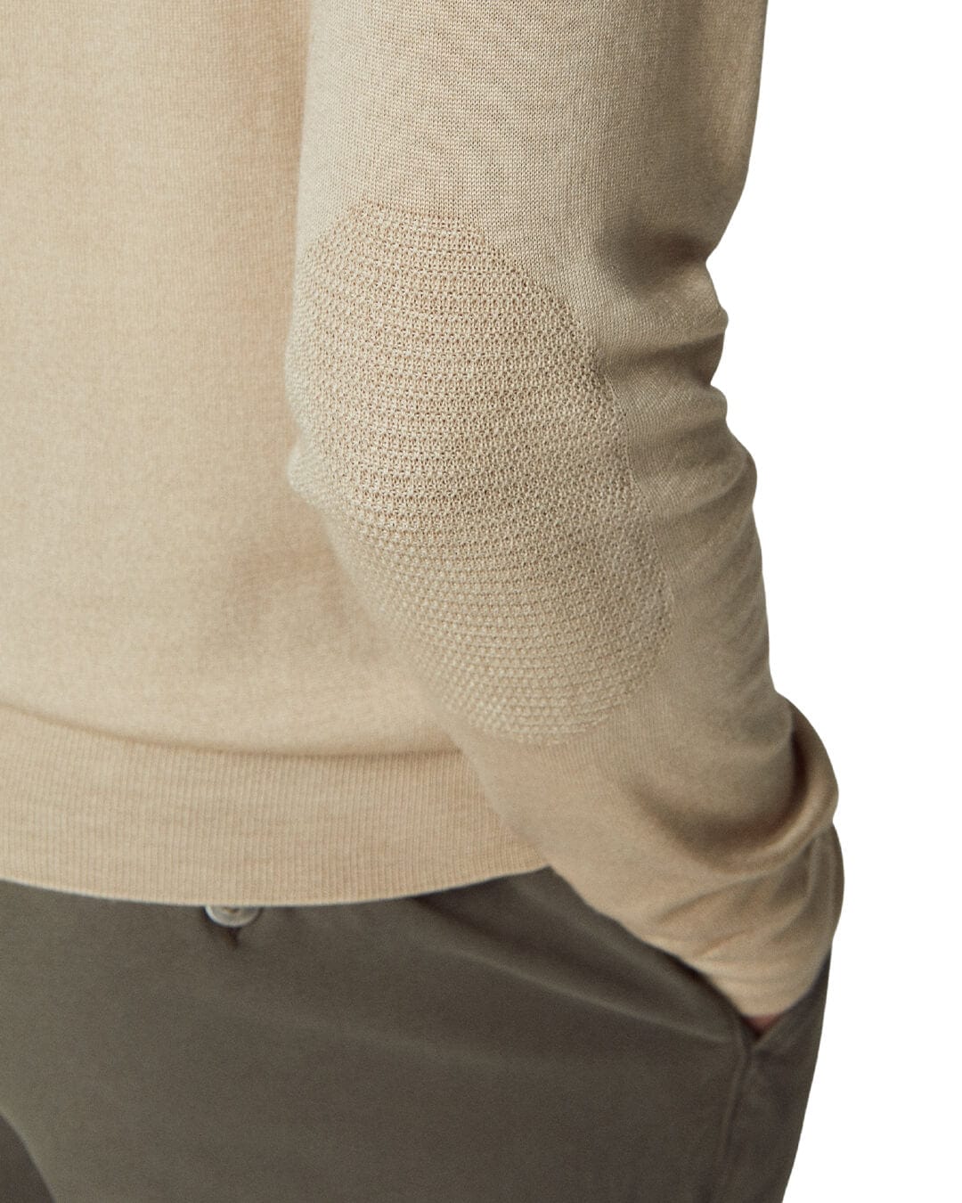 Hackett Jumpers Hackett Beige Merino Crew Neck Jumper