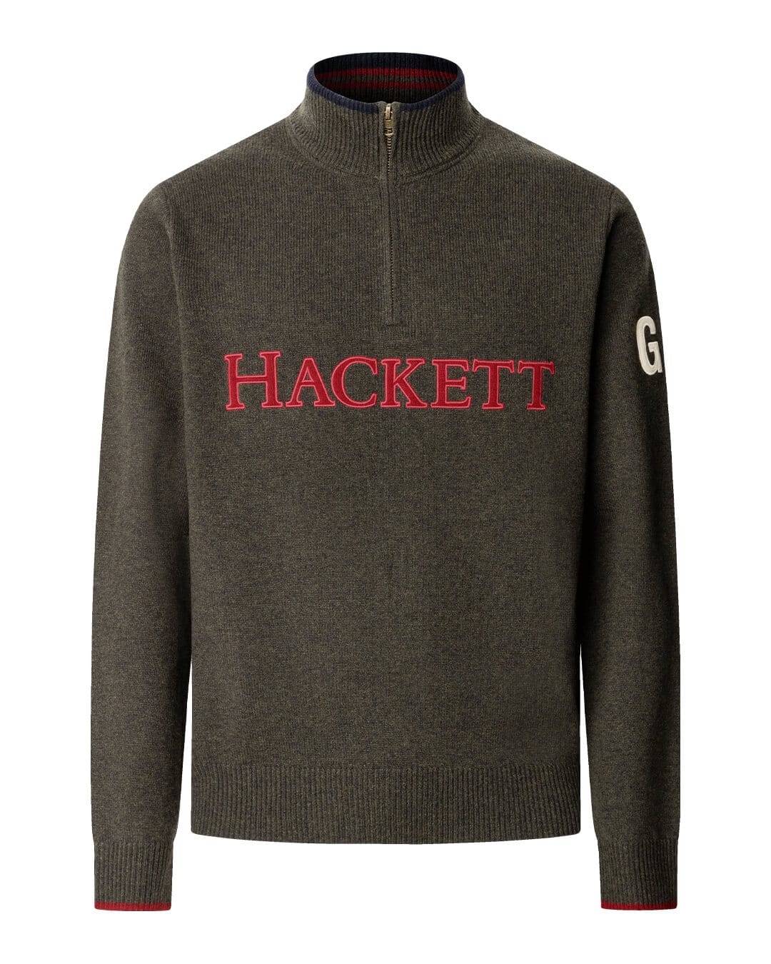 Hackett Jumpers Hackett Heritage Knit Hzip Hunter Green H781