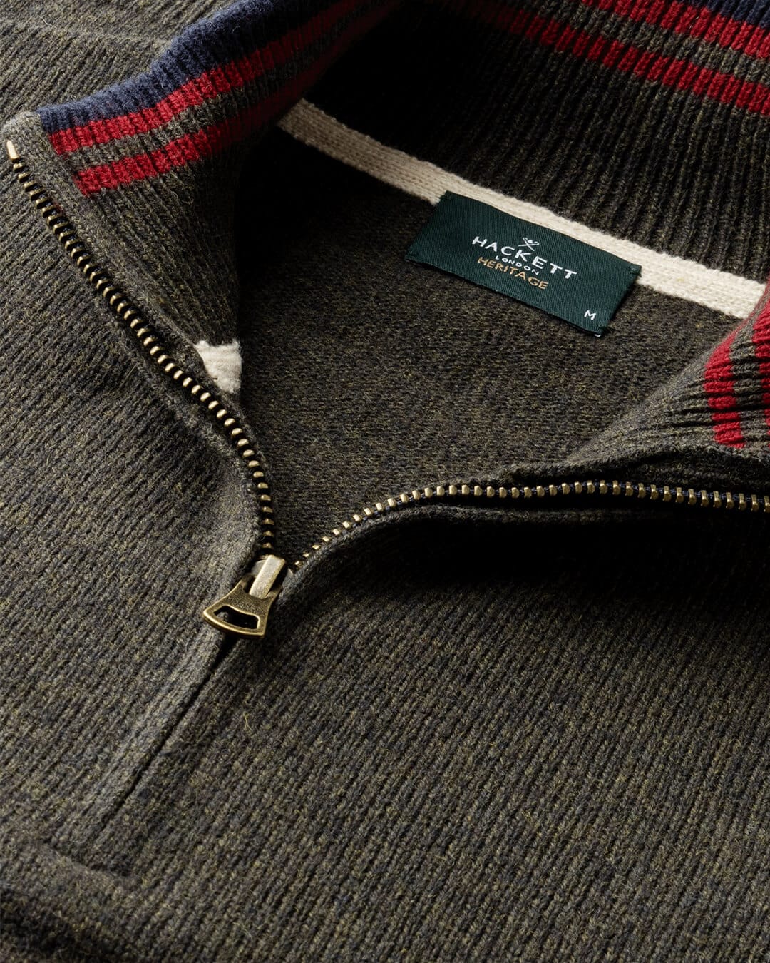 Hackett Jumpers Hackett Heritage Knit Hzip Hunter Green H781