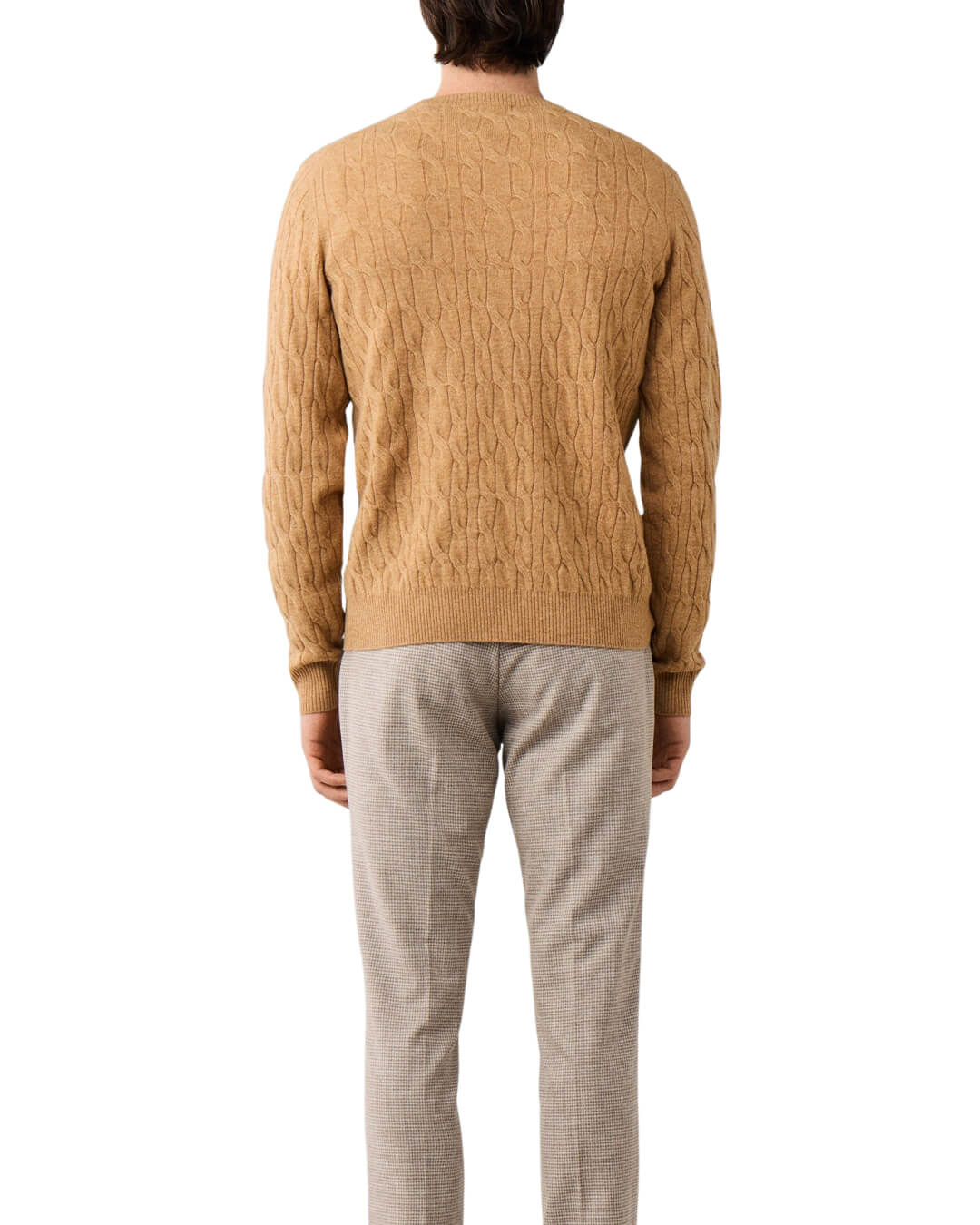 Hackett Jumpers Hackett Lambswool Cable Crew Tetley Beige H863