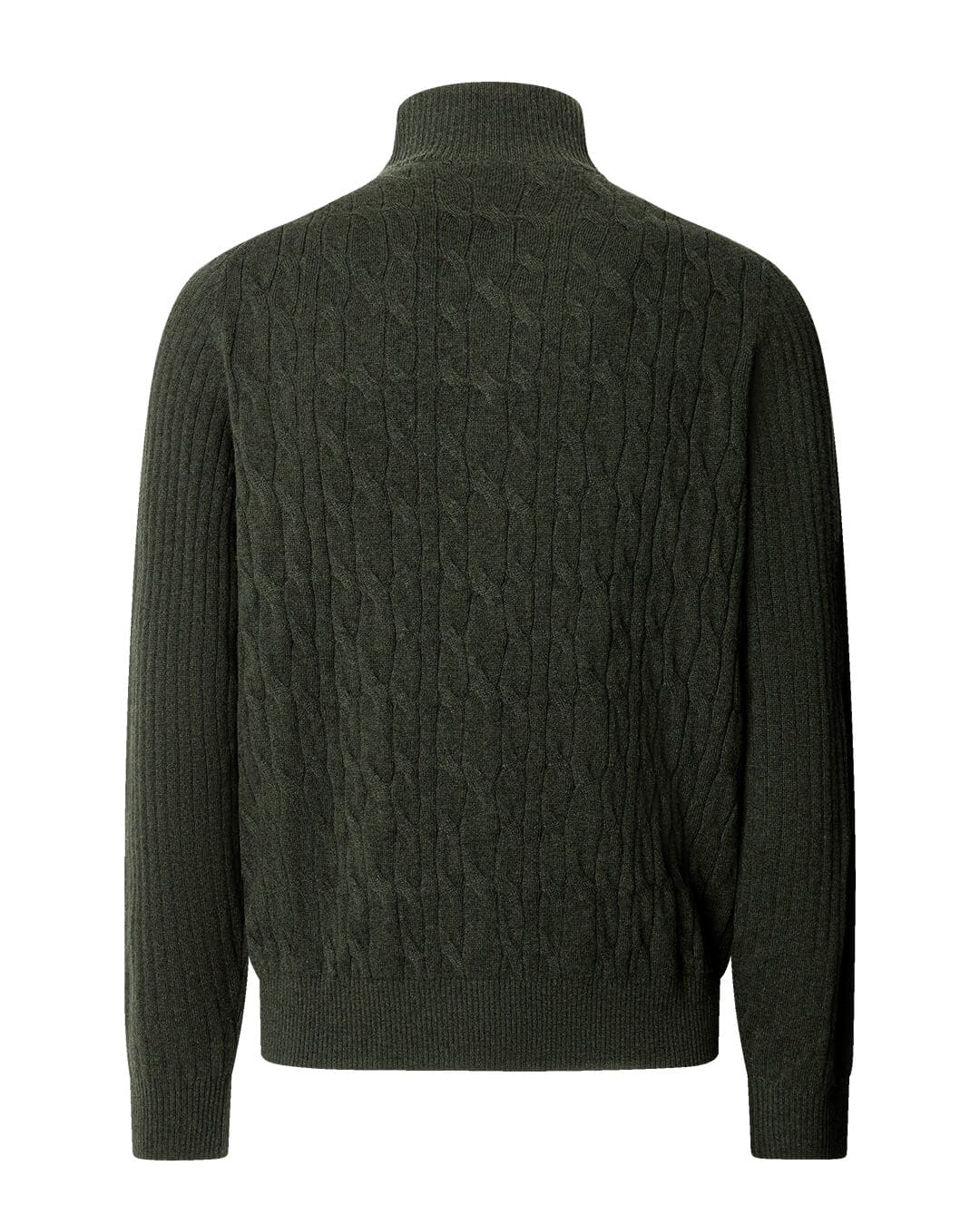 Hackett Jumpers Hackett Lambswool Cable Hzip Hunter Green H781