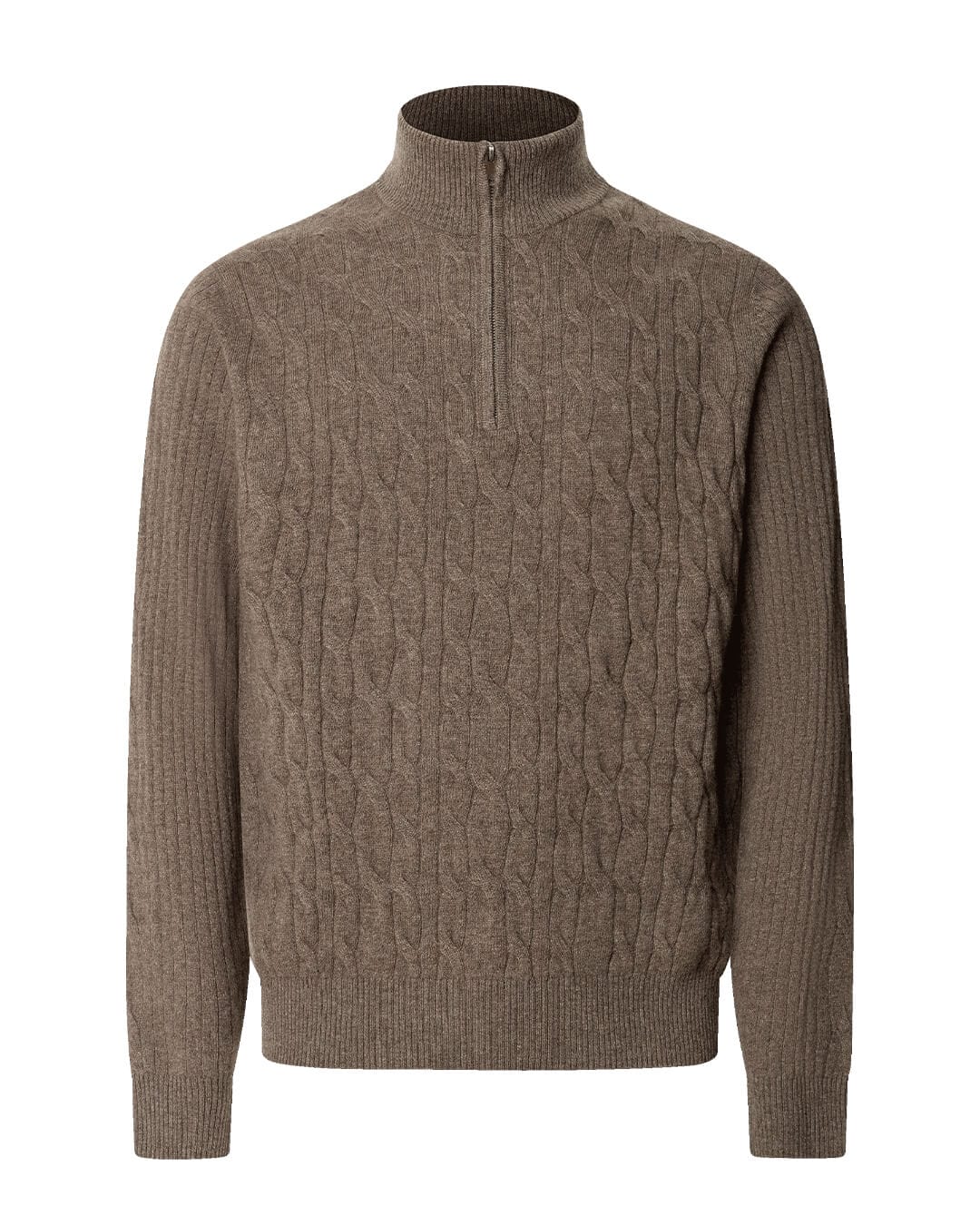 Hackett Jumpers Hackett Lambswool Cable Hzip Putty Beige H831
