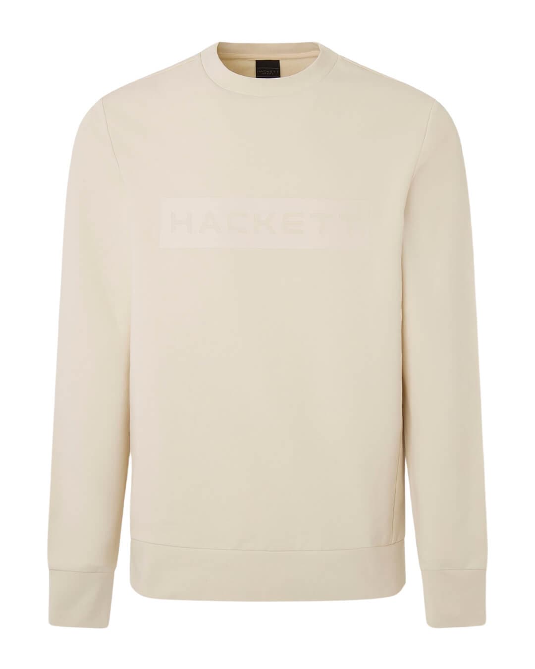 Hackett Jumpers Hackett White Essential Logo Sweatshirt