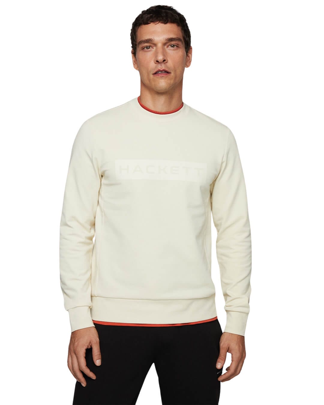 Hackett Jumpers Hackett White Essential Logo Sweatshirt