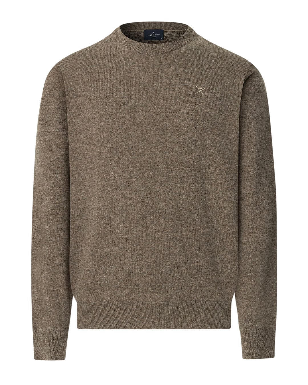 Hackett Jumpers HERRINGBONE TRIM CREW H831 PUTTY BEIGE