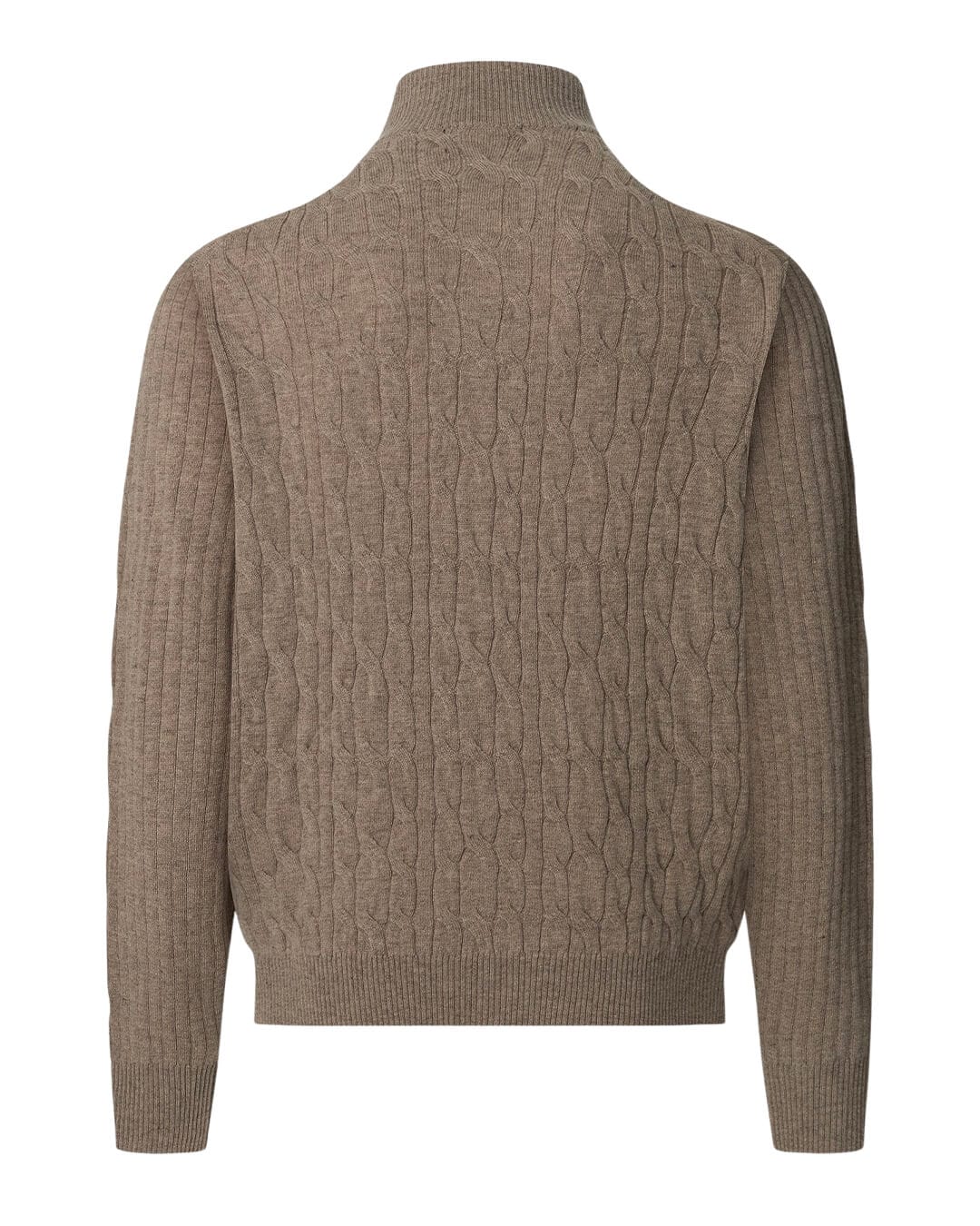 Hackett Jumpers LAMBSWOOL CABLE HALF ZIP H845 MALT BEIGE