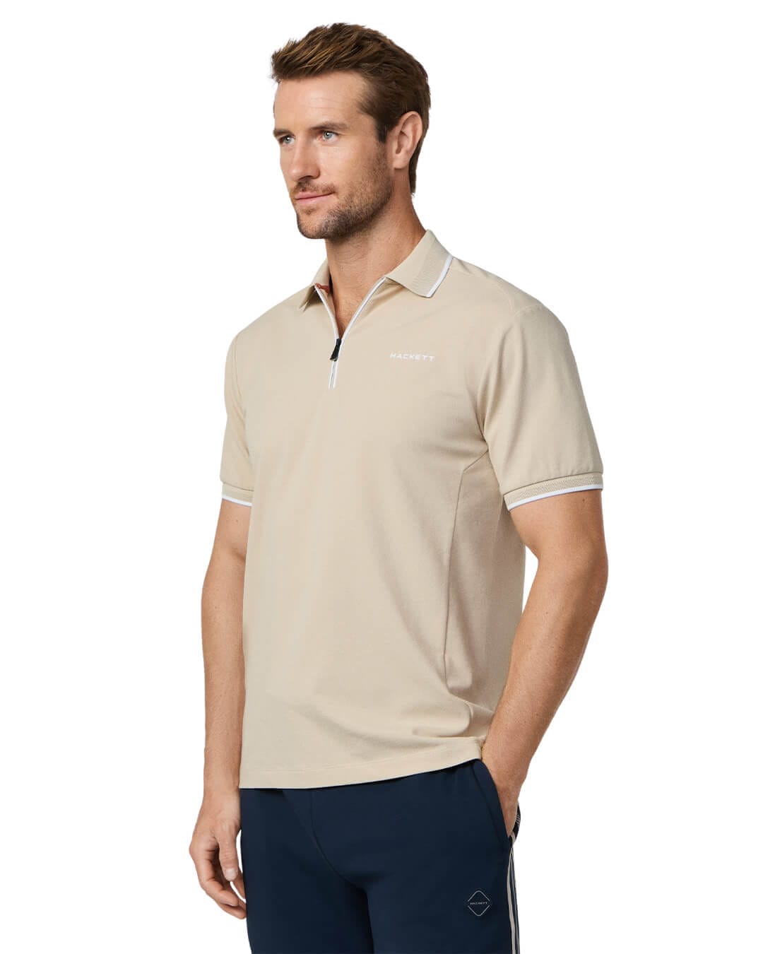 Hackett Polo Shirts Hackett Beige Hs City Hz  Polo Shirt