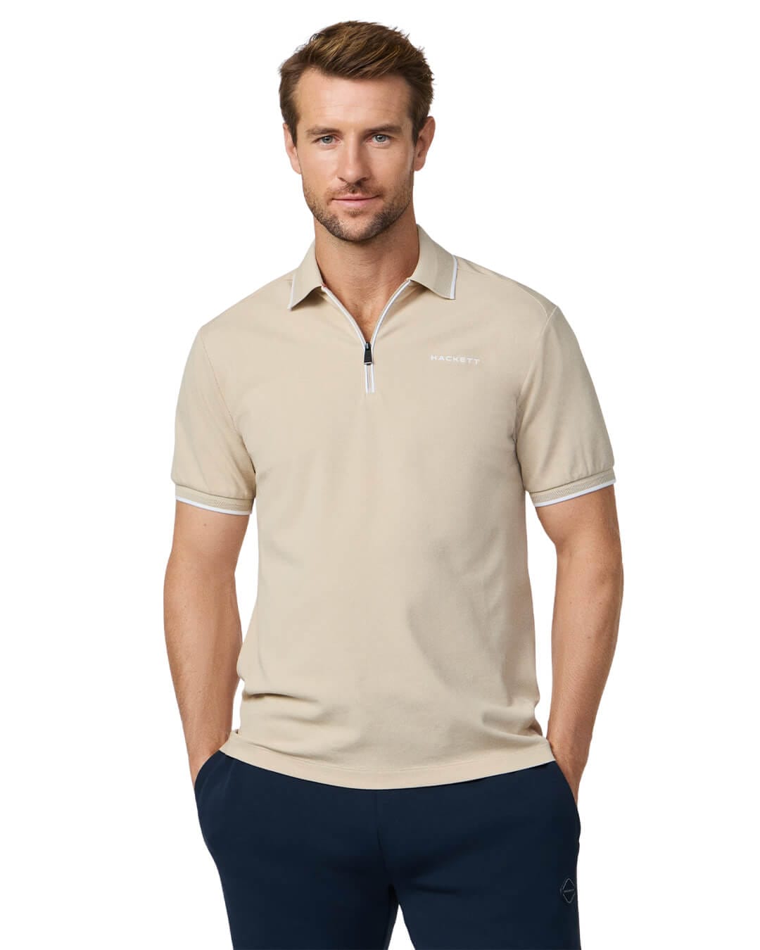 Hackett Polo Shirts Hackett Beige Hs City Hz  Polo Shirt