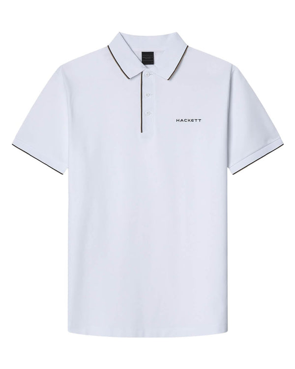 Hackett White Resort Tipped Polo - Bortex Fine Tailoring